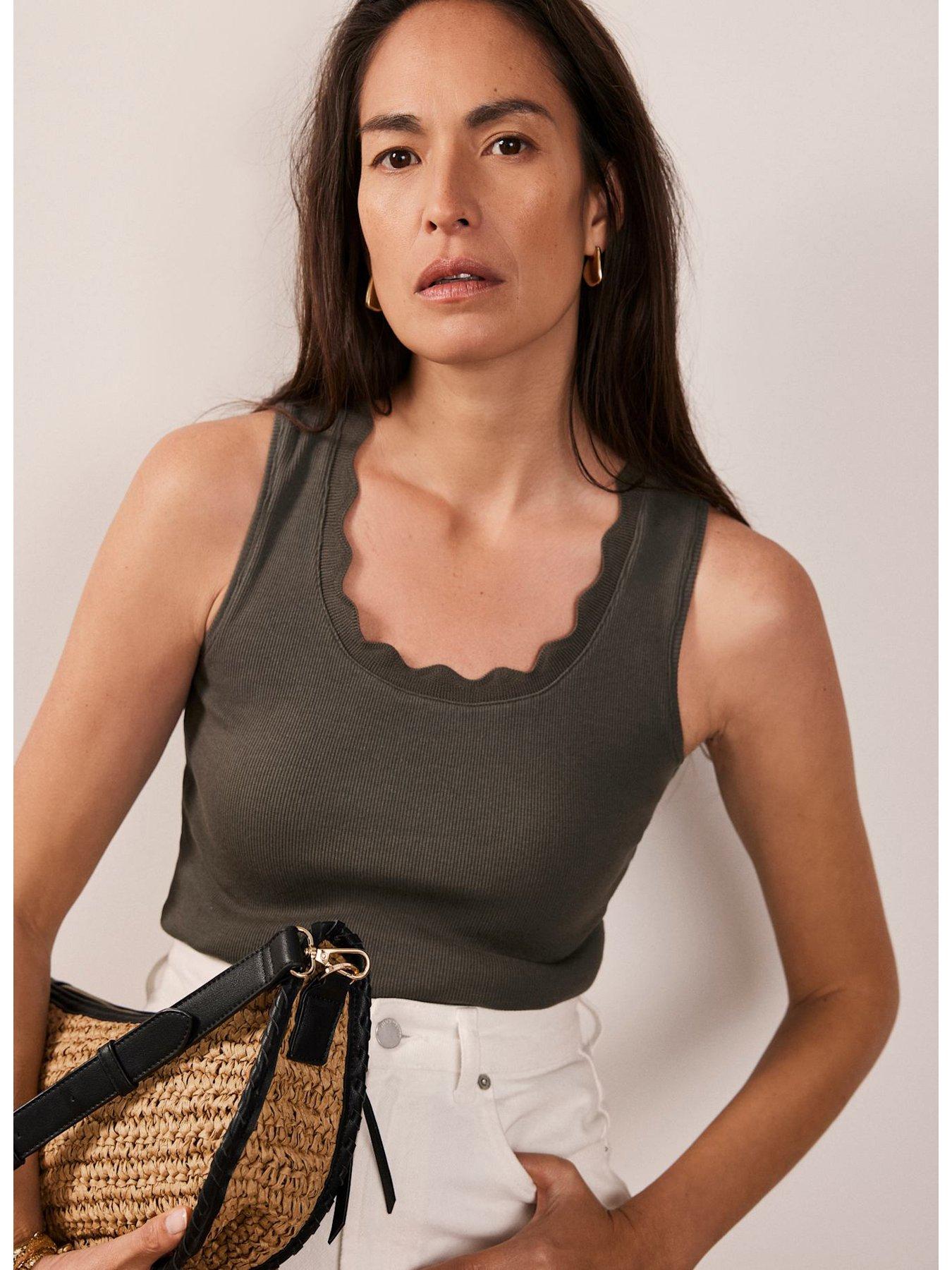 mint-velvet-scallop-trim-vest-khakiback