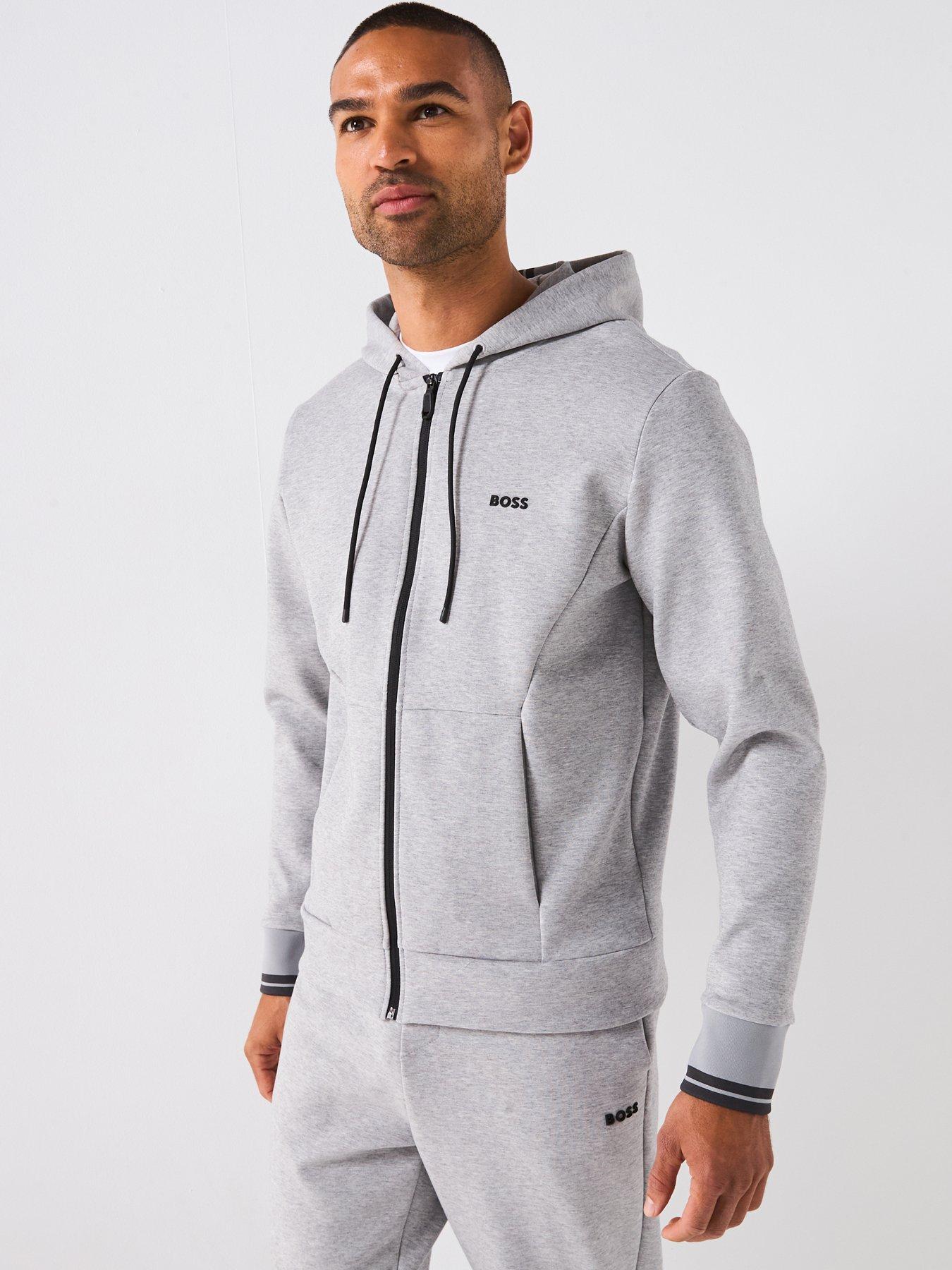 Image 1 of 6 of BOSS Zone Full Zip Regular Fit Hoodie - Dark Grey