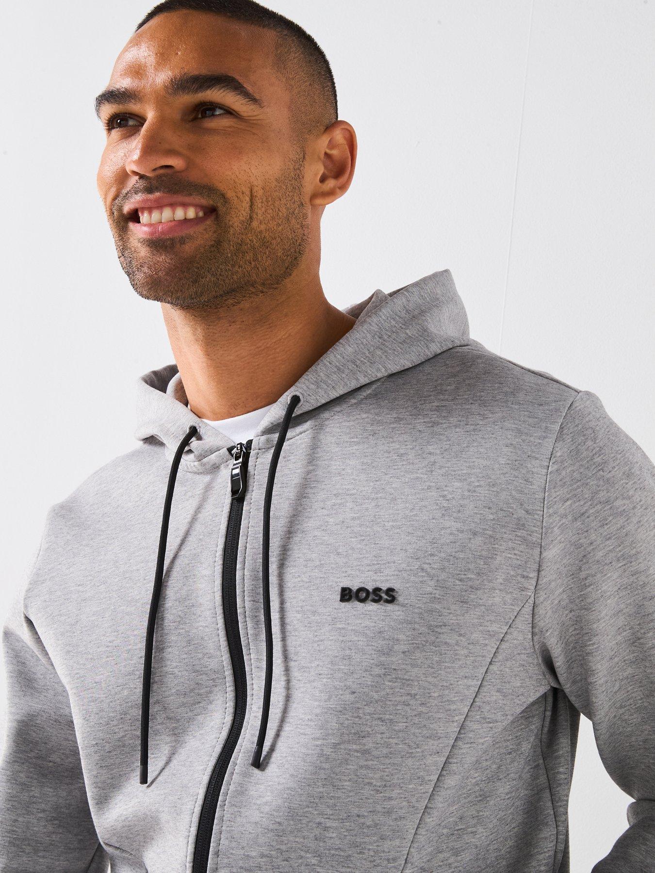 Image 4 of 6 of BOSS Zone Full Zip Regular Fit Hoodie - Dark Grey