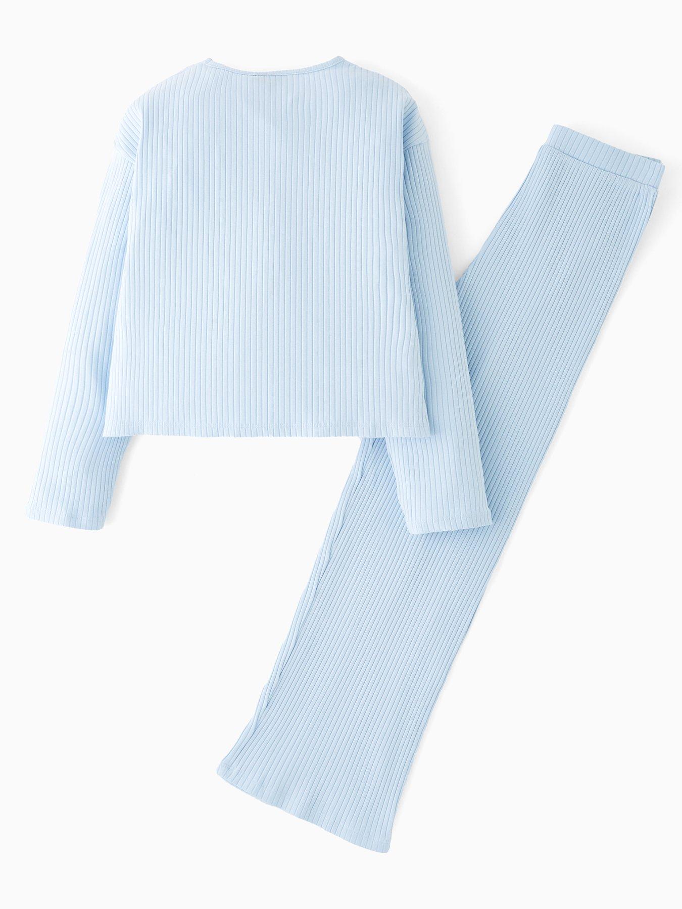 v-by-very-girls-twisted-front-knot-long-sleeve-pyjamas-blueback