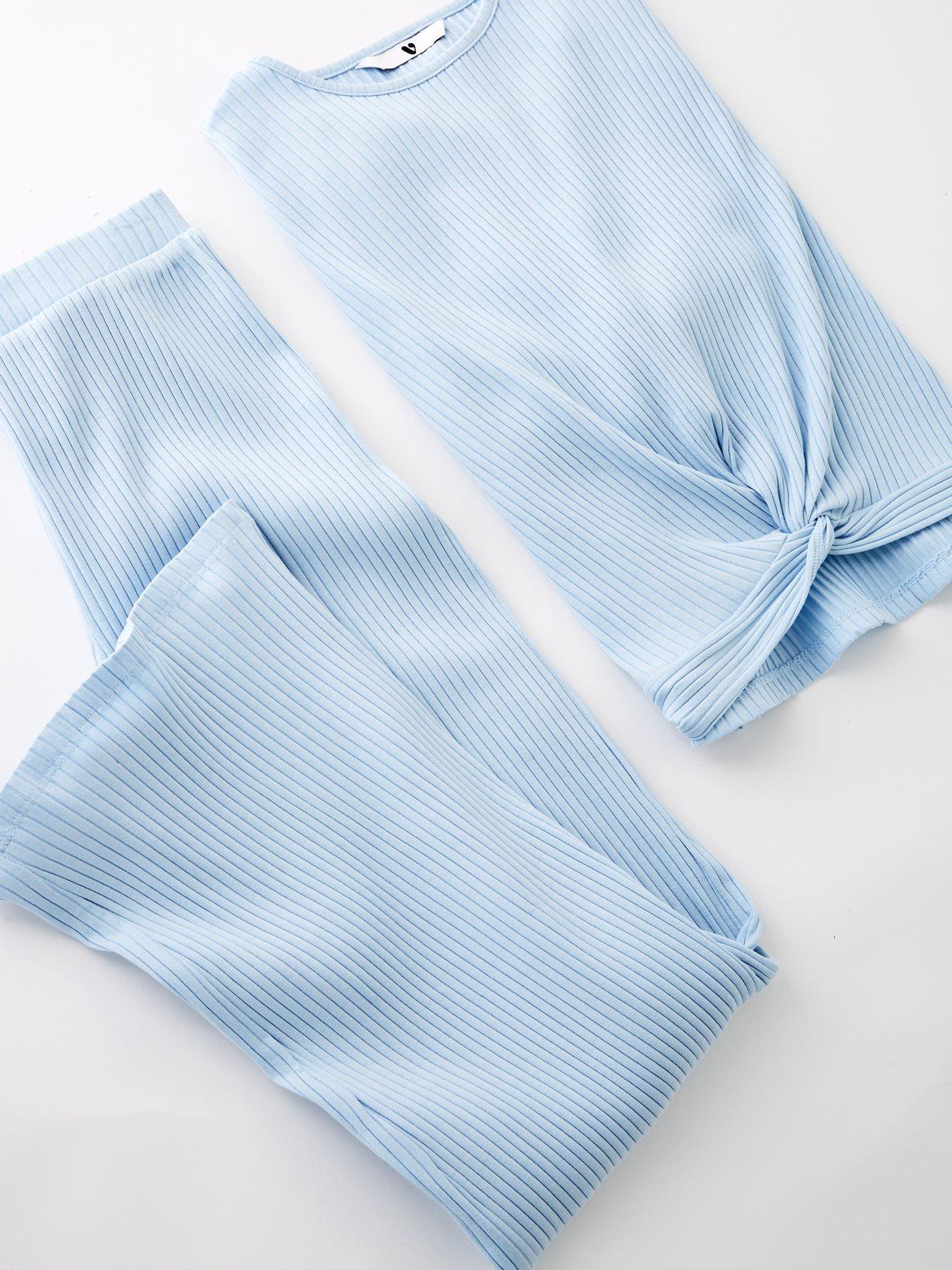 v-by-very-girls-twisted-front-knot-long-sleeve-pyjamas-blueoutfit
