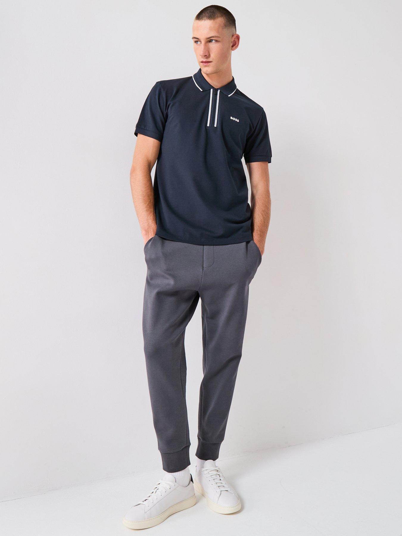 Image 3 of 4 of BOSS Philix Goc Zip Neck Slim Fit Polo Shirt - Navy