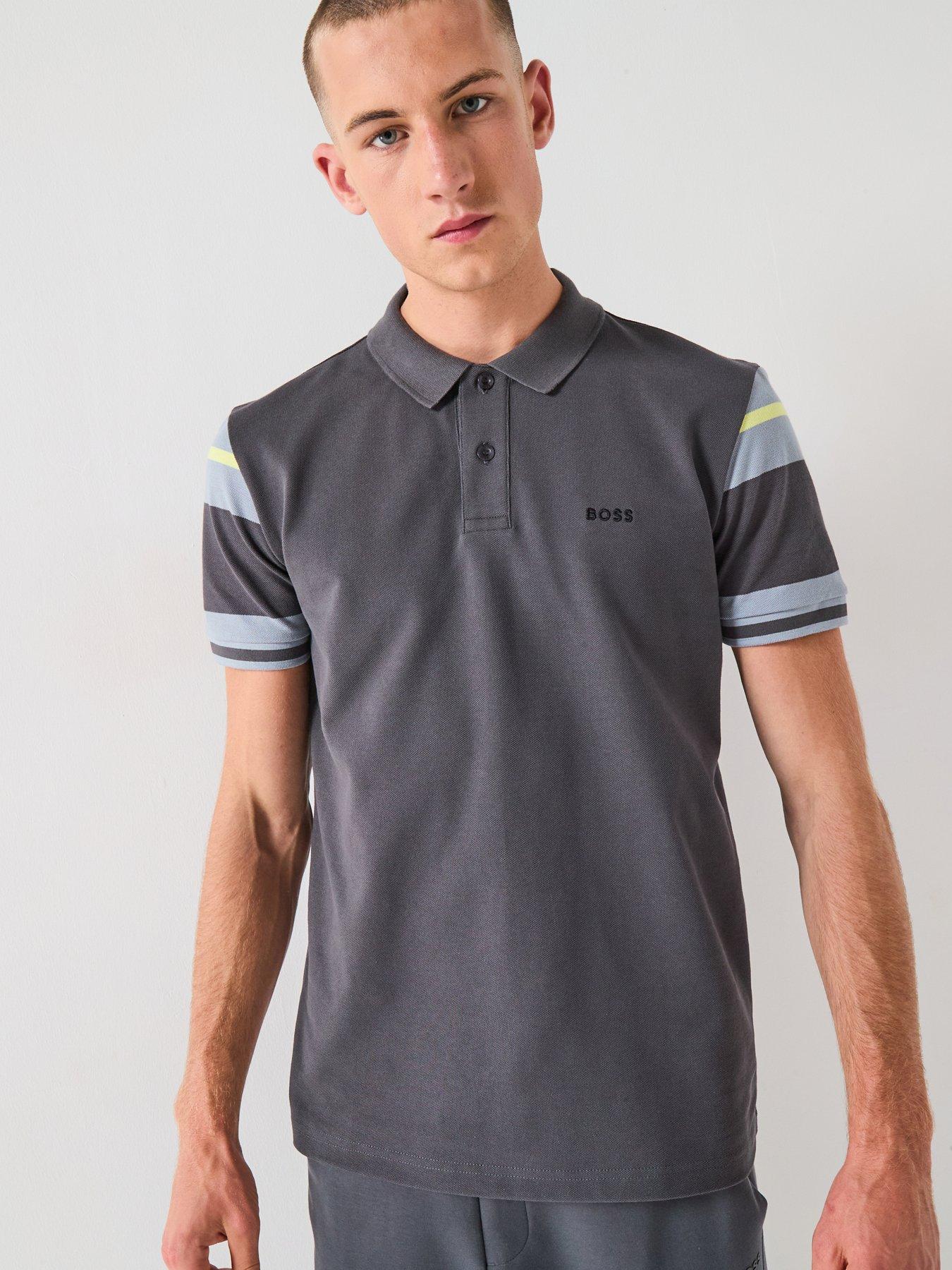 undefined Polo Sleeve Zone Regular Fit Contrast Sleeve Polo Shirt - Dark Grey