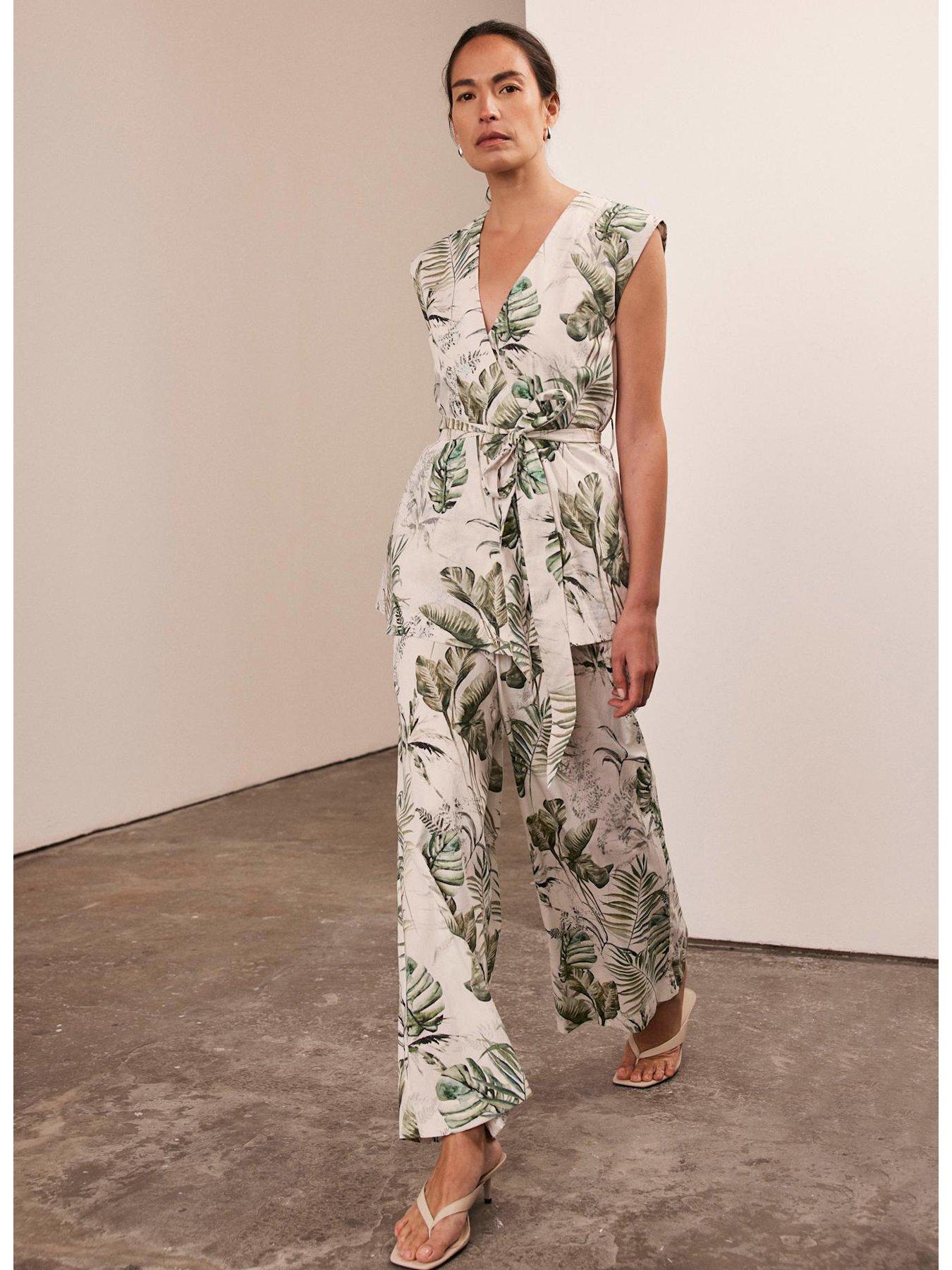 mint-velvet-palm-print-cotton-wrap-top-greenstillFront