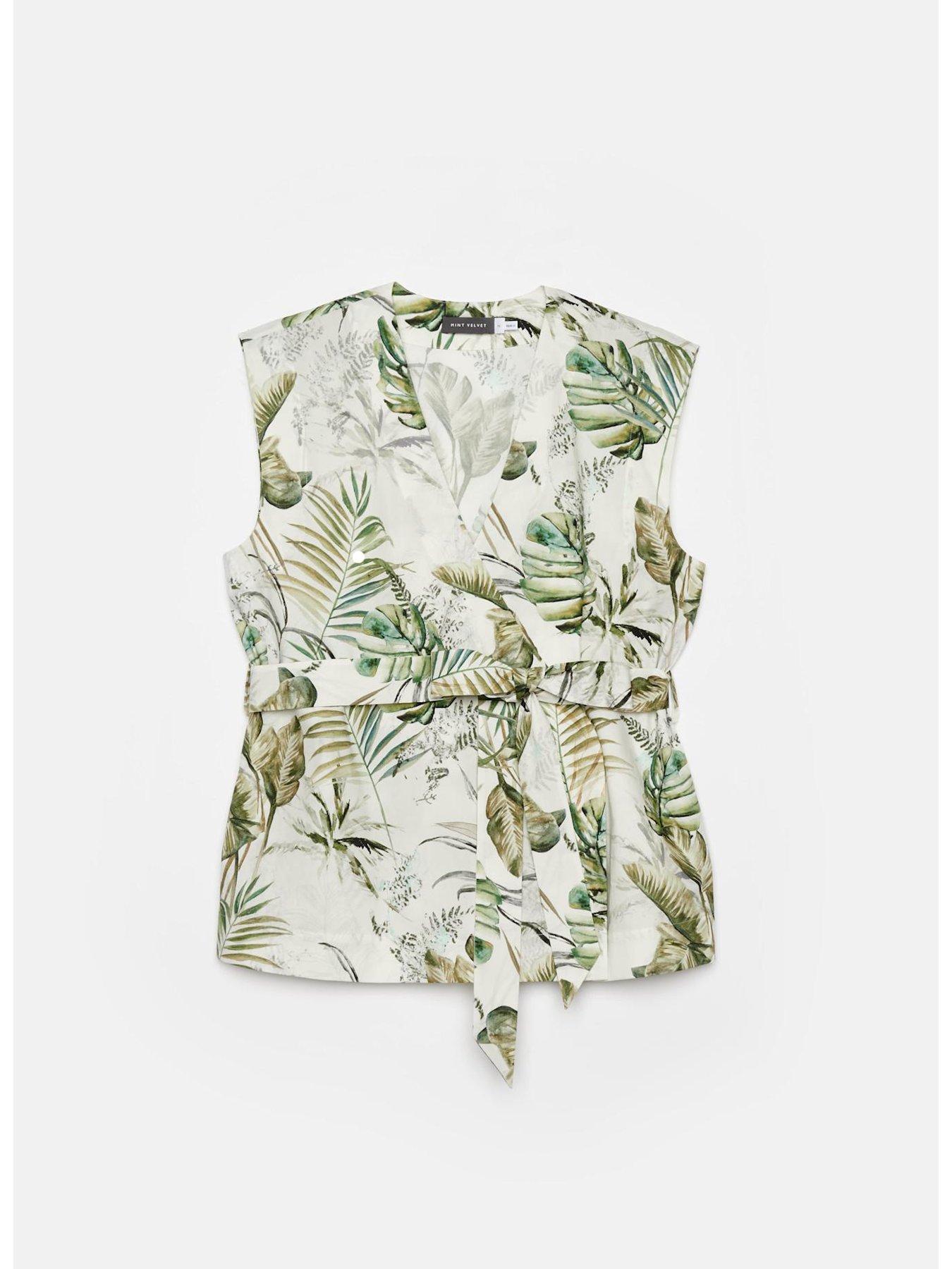 mint-velvet-palm-print-cotton-wrap-top-greendetail