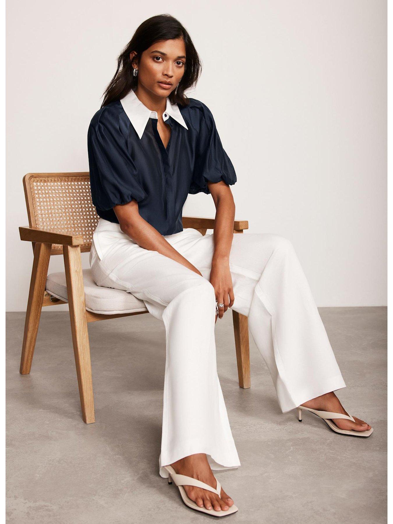Image 2 of 6 of Mint Velvet Contrast Collar Shirt - Navy