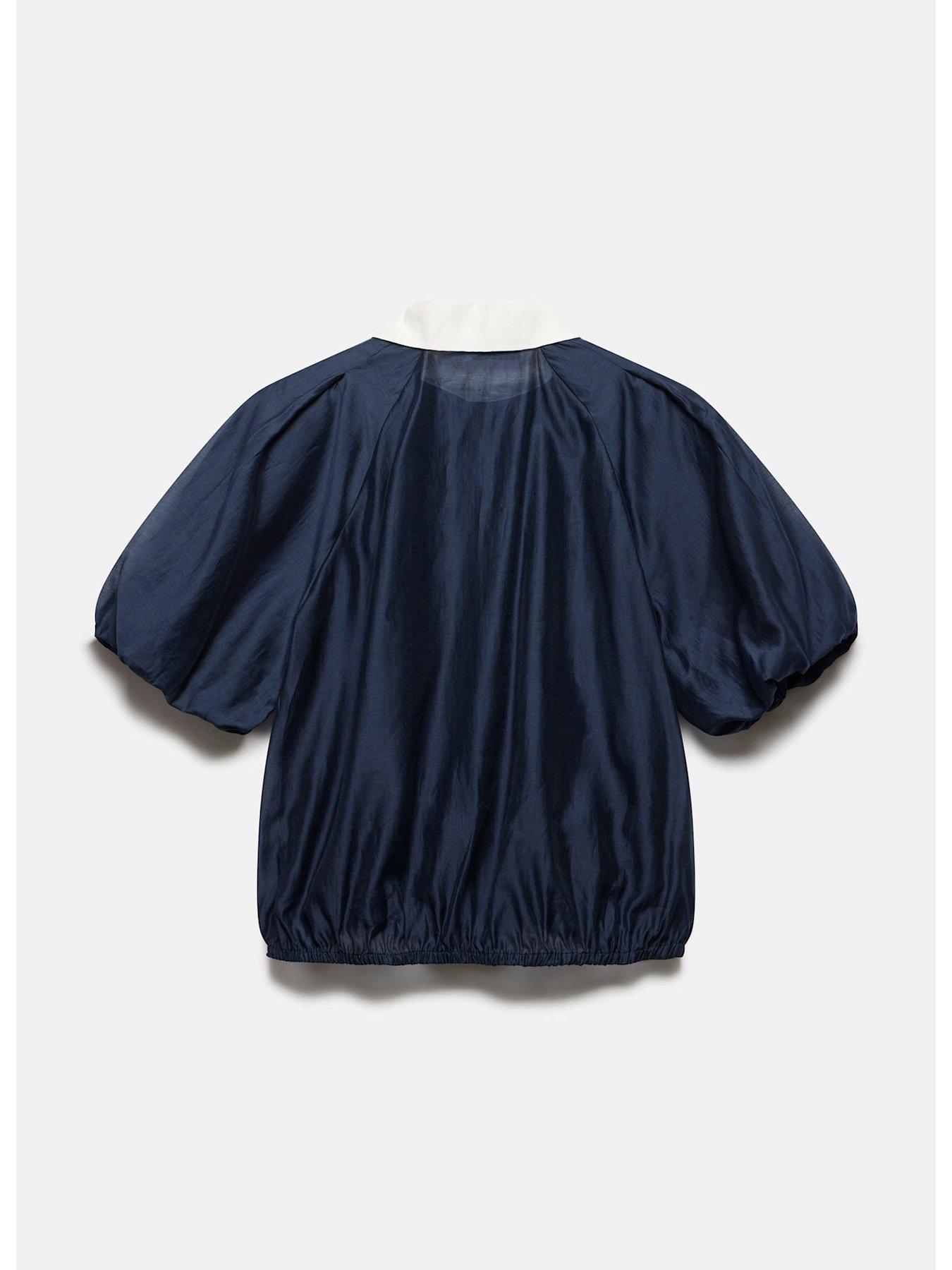 Image 6 of 6 of Mint Velvet Contrast Collar Shirt - Navy