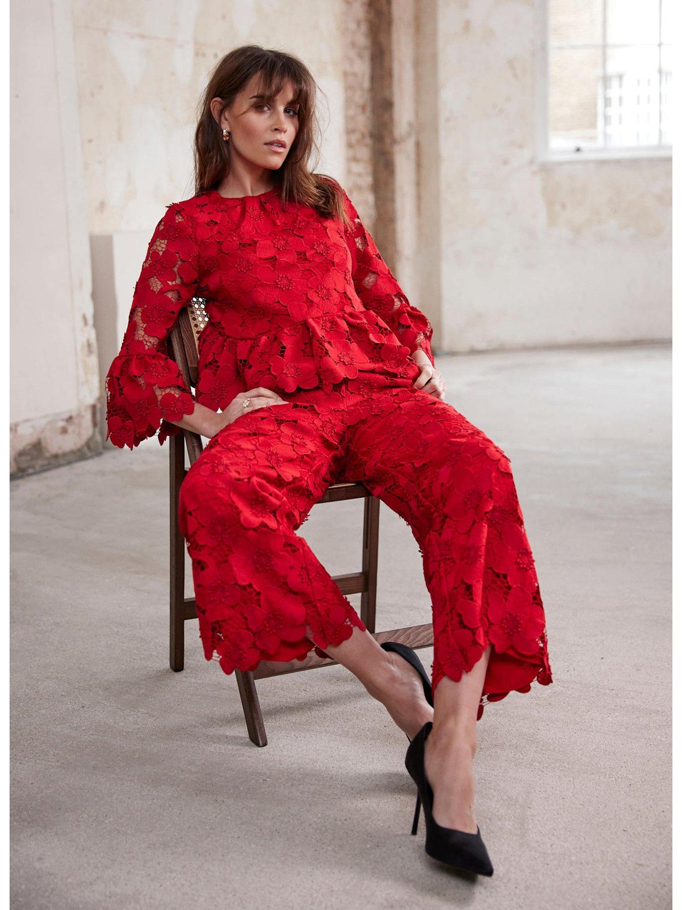 mint-velvet-lace-applique-cropped-trousers-redstillFront