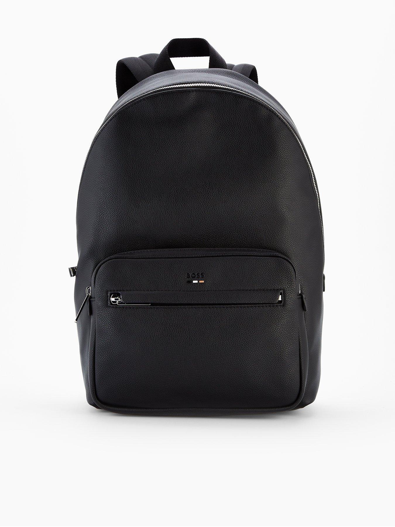 BOSS Ray Faux Leather Backpack Bag - Black