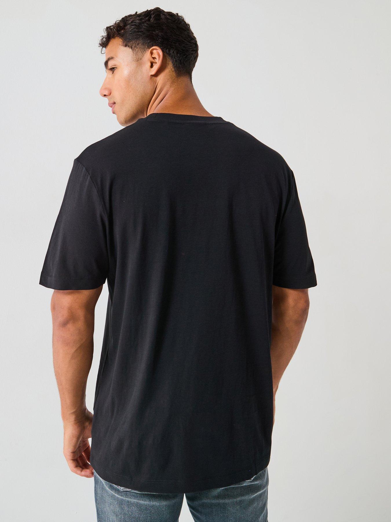 Image 2 of 5 of HUGO Regular Fit Dusplit Logo T-shirt - Black