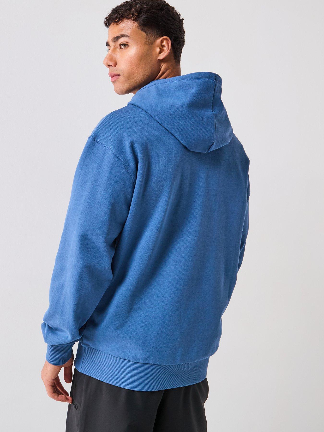 Image 2 of 6 of HUGO Relaxed Fit Duspliter Split Logo &nbsp;Crew Sweat - Blue