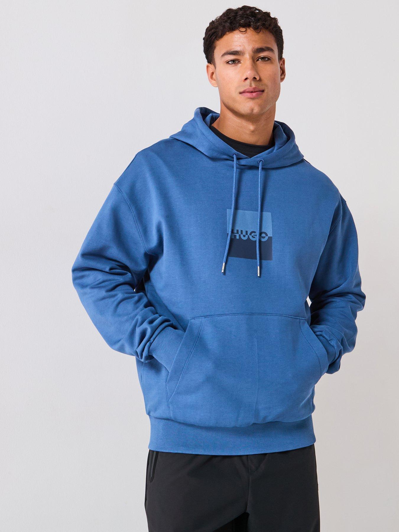 Image 5 of 6 of HUGO Relaxed Fit Duspliter Split Logo &nbsp;Crew Sweat - Blue