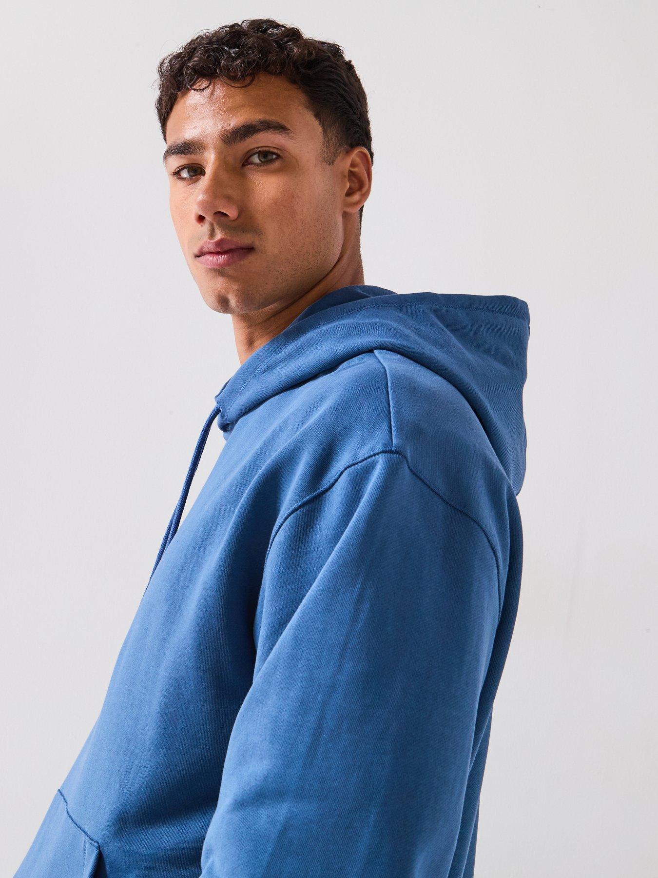 Image 6 of 6 of HUGO Relaxed Fit Duspliter Split Logo &nbsp;Crew Sweat - Blue