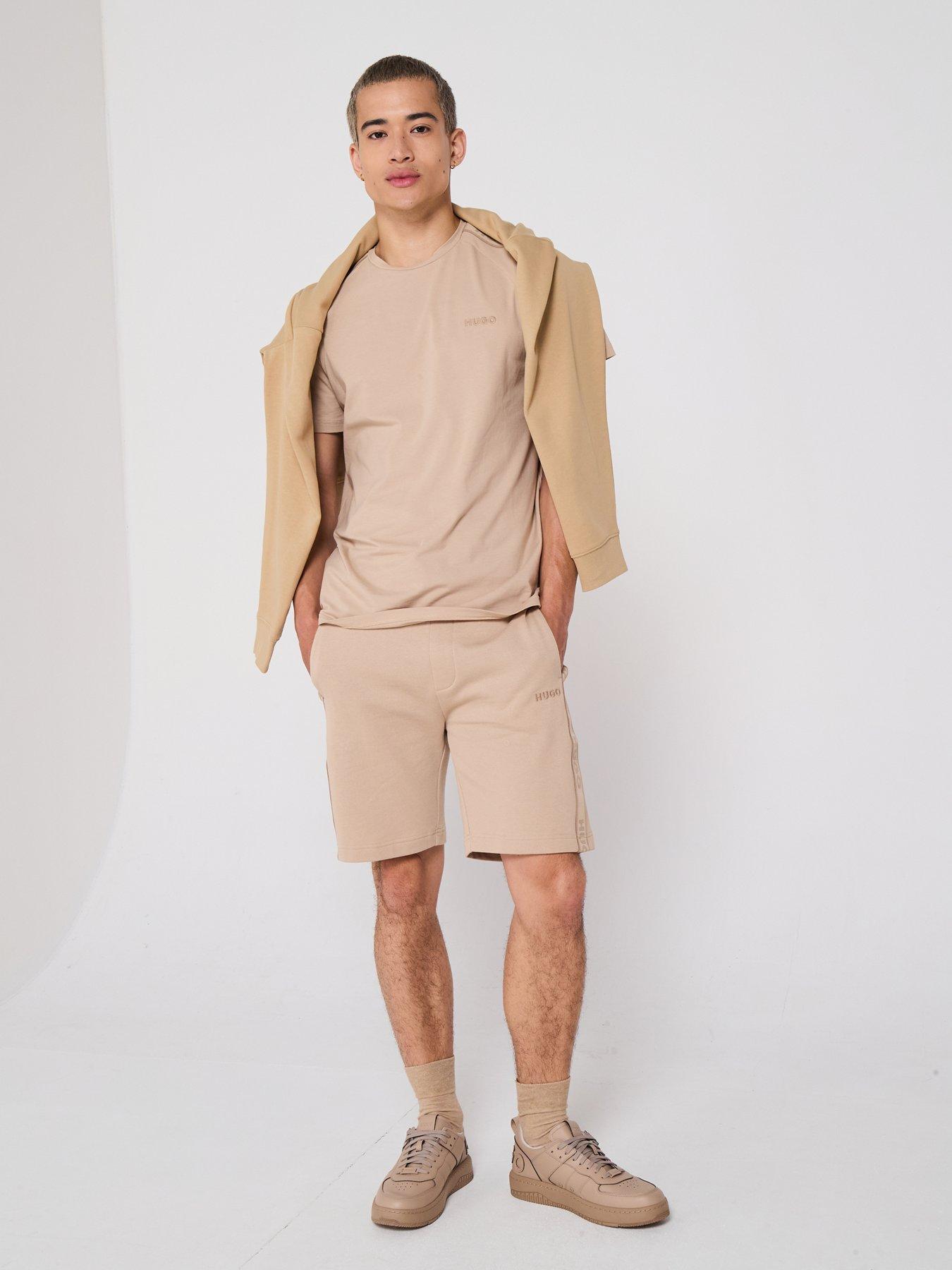 hugo-bodywear-liam-taped-loungewear-shorts-beigeback