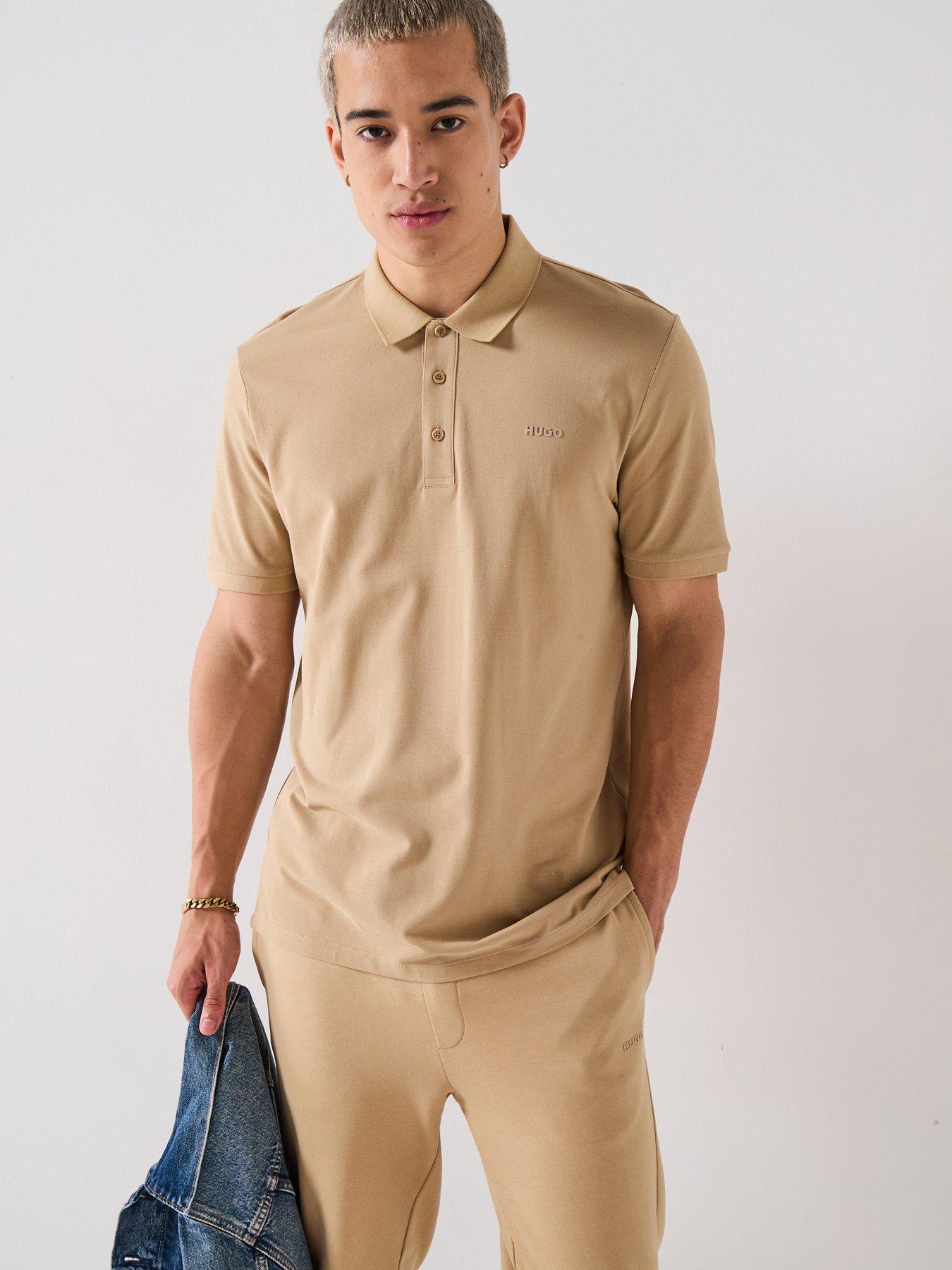 undefined Hugo Donos222 Regular Fit Left Chest Logo Polo Shirt - Beige