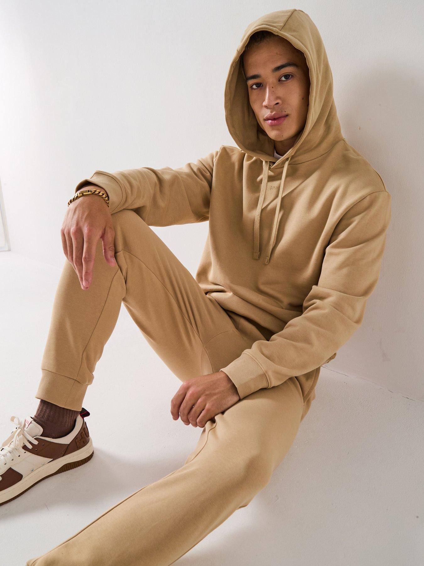 HUGO Dapodayote Jersey Overhead Tracksuit - Beige