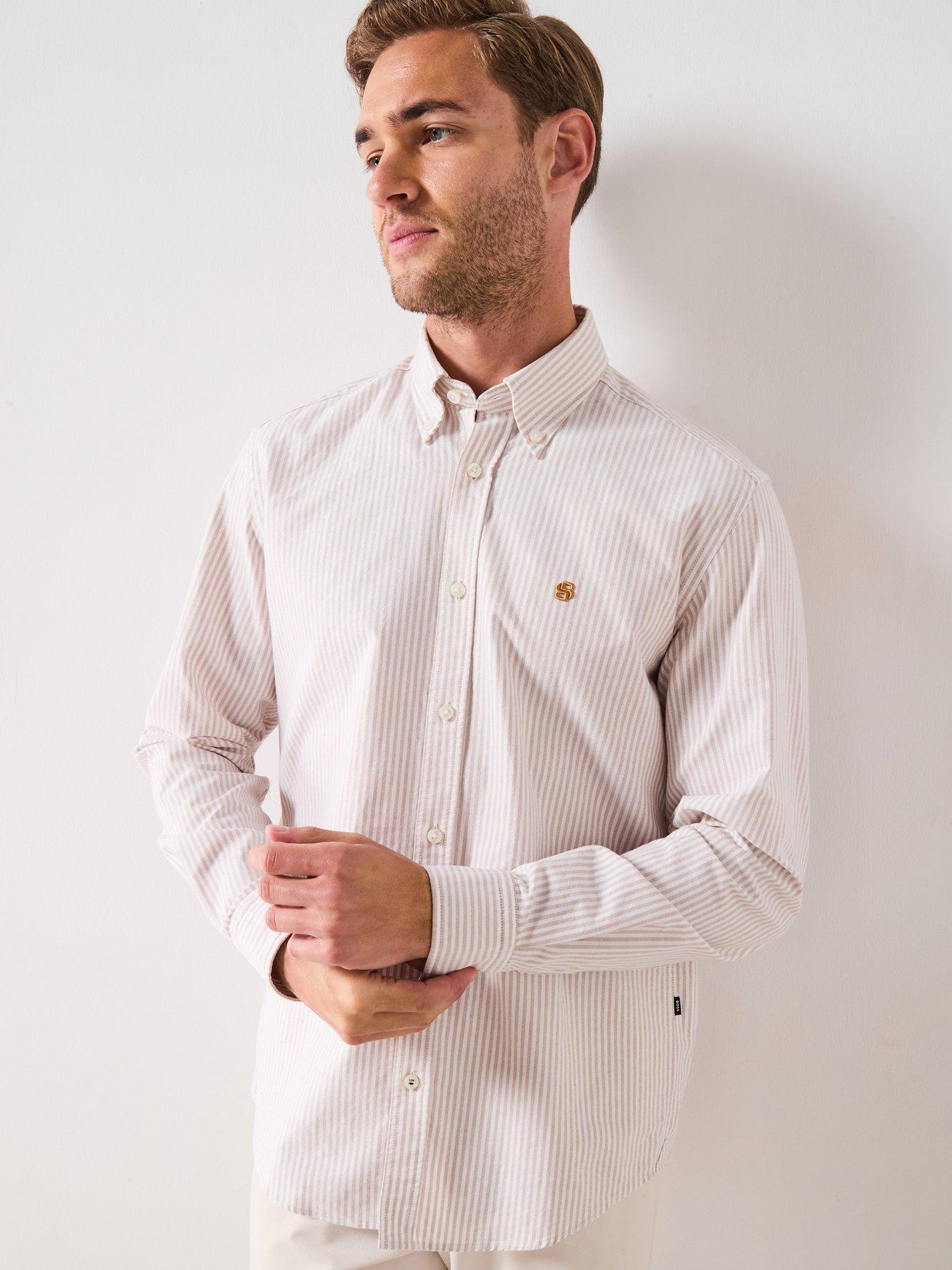 boss-h-liam-striped-regular-fit-oxford-shirt-beigeoutfit