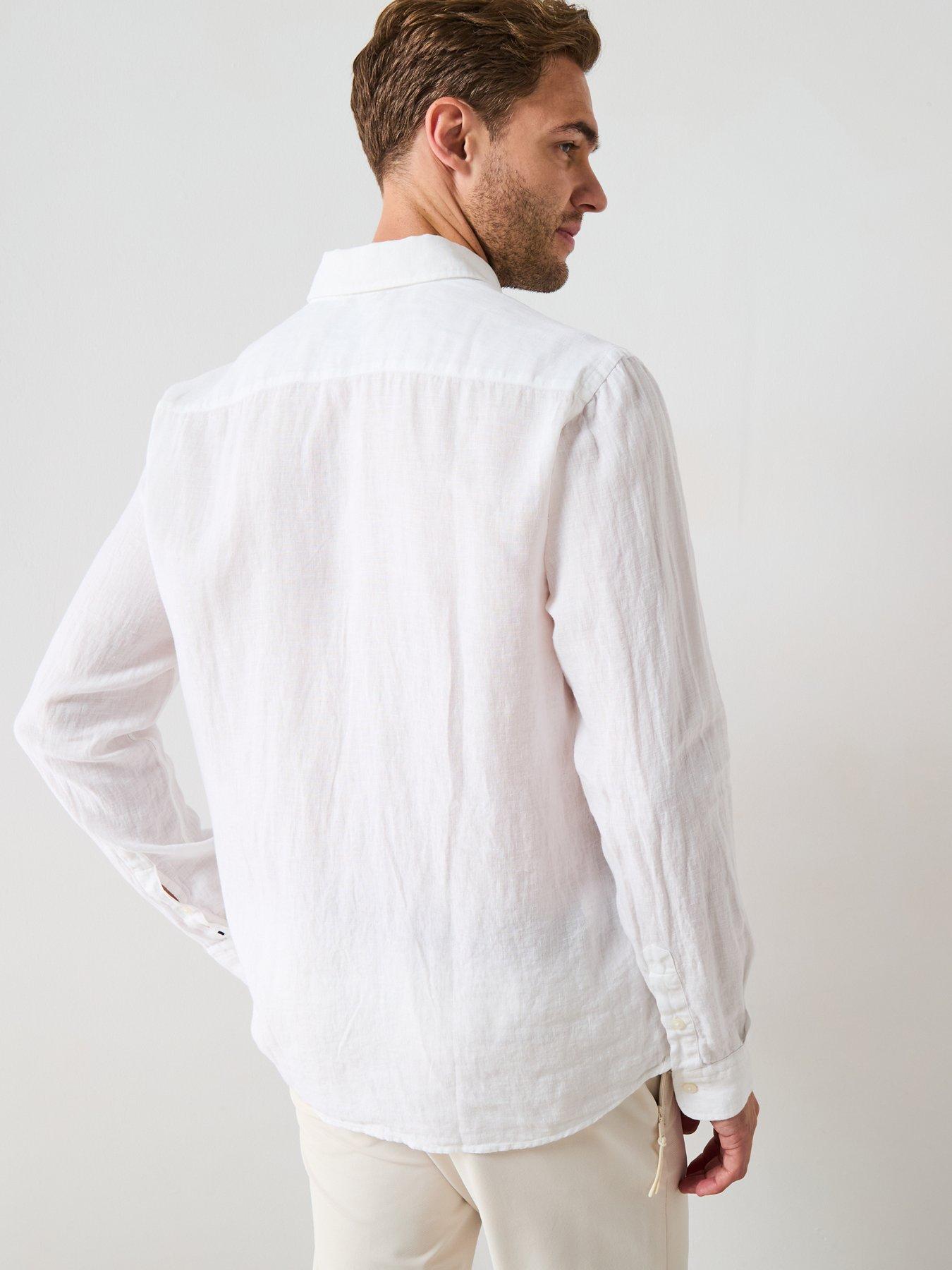 Image 2 of 6 of BOSS H-Roan Button Down Slim Fit Shirt - White