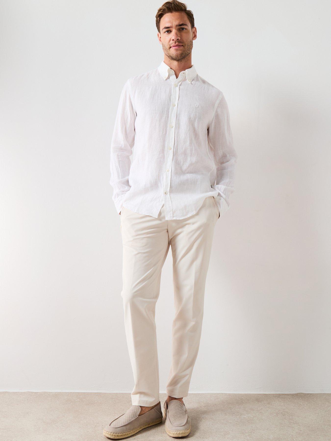 Image 3 of 6 of BOSS H-Roan Button Down Slim Fit Shirt - White