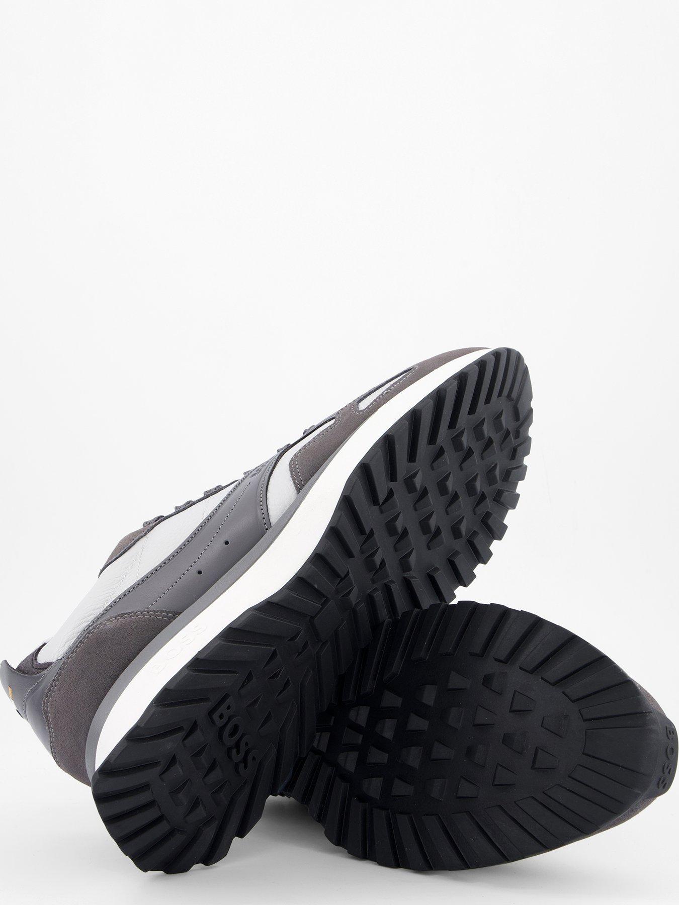 Image 4 of 7 of BOSS Jonah Suede And Leather Mix Trainers - Grey