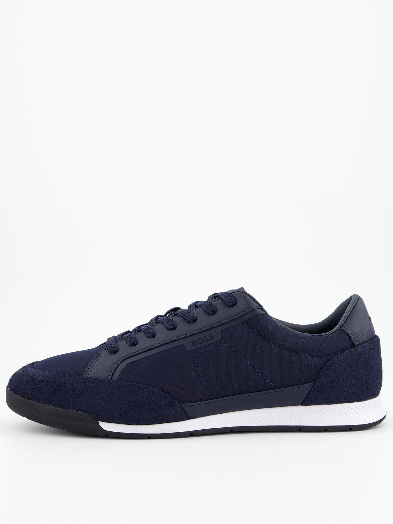 undefined Nitan Suede Mesh Trainers - Navy