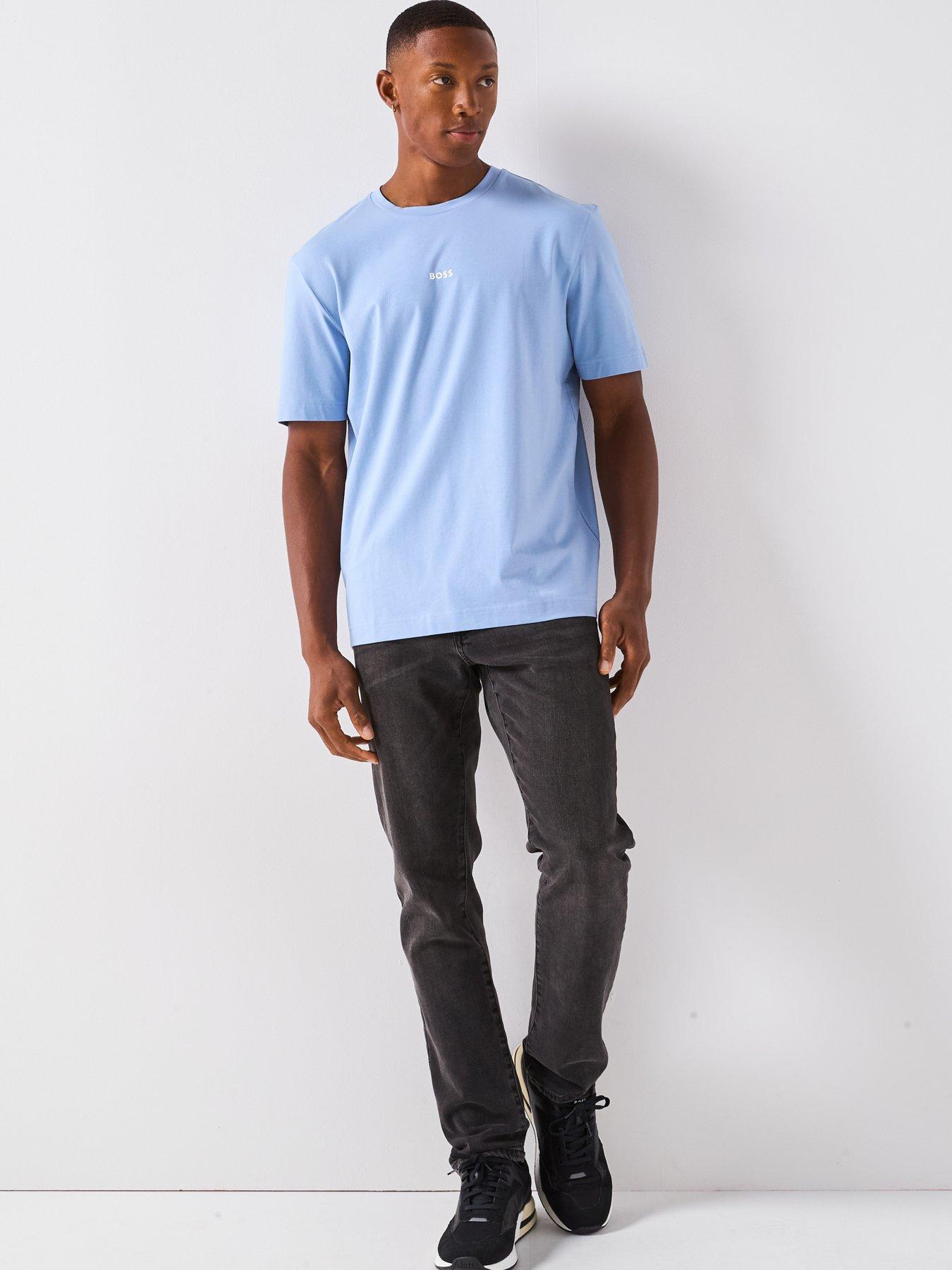 Image 3 of 6 of BOSS Tchup Relaxed Fit Centre Logo T-Shirt - Light Blue