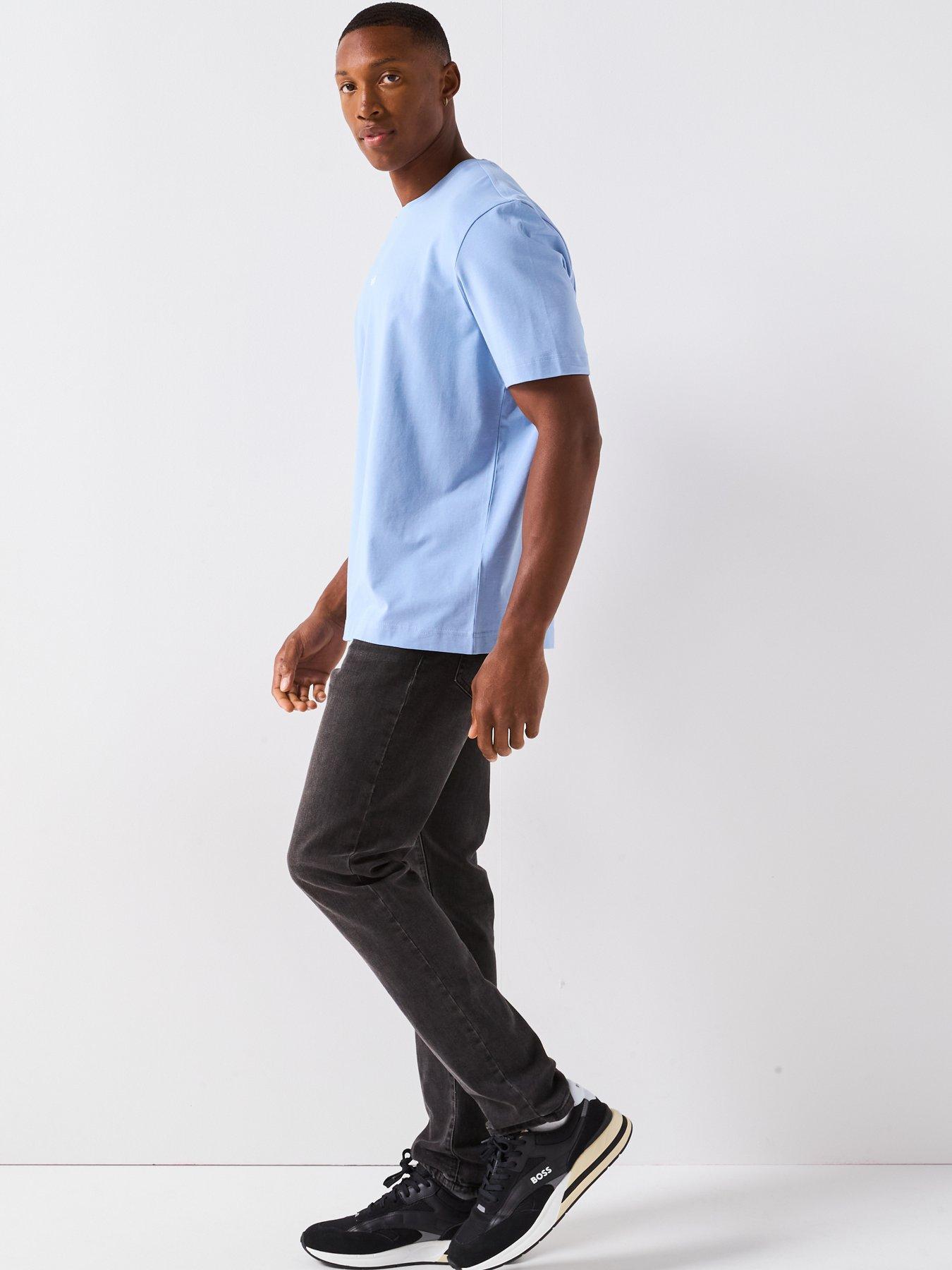 Image 5 of 6 of BOSS Tchup Relaxed Fit Centre Logo T-Shirt - Light Blue
