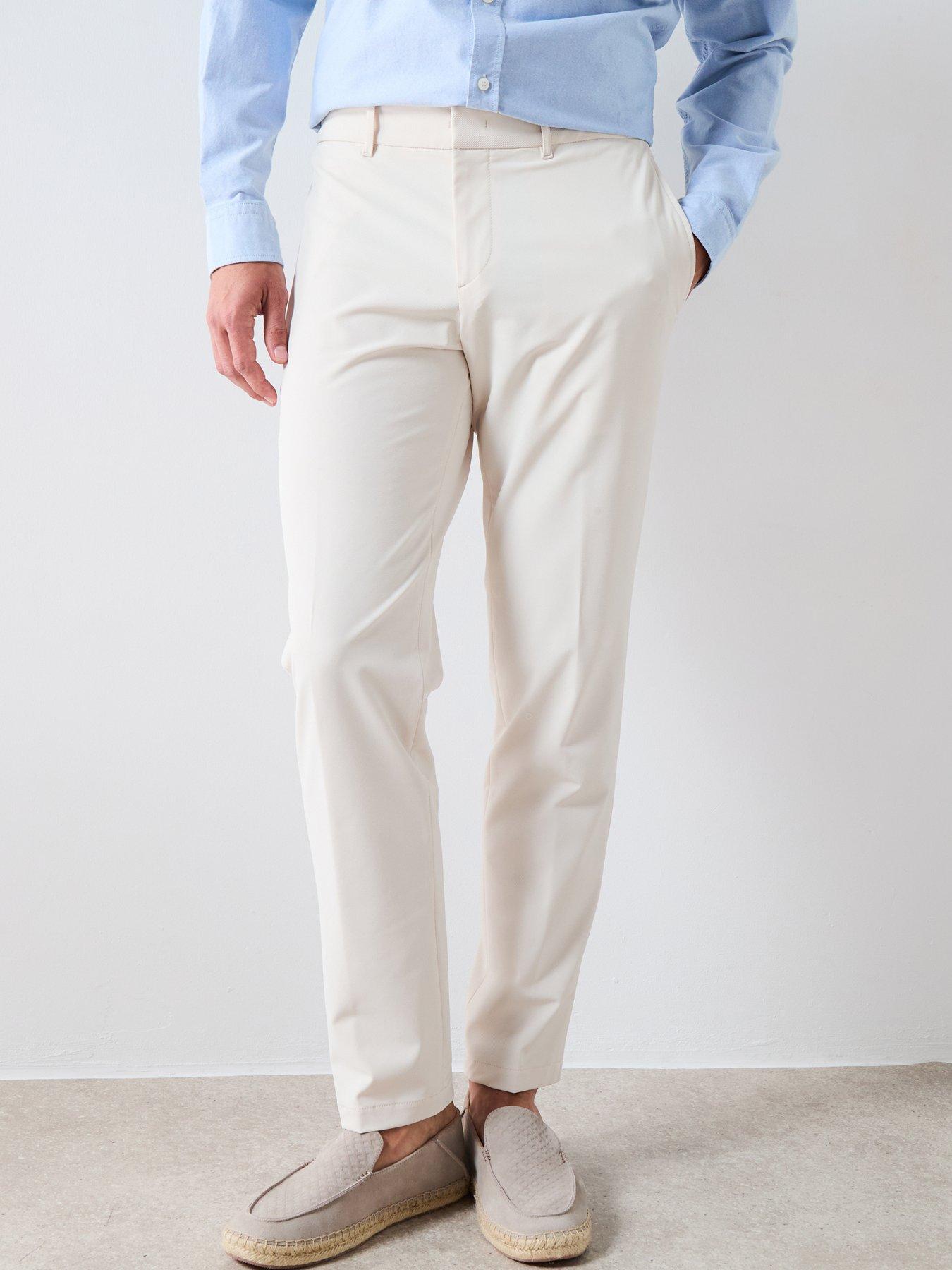 Image 1 of 5 of BOSS P-Genius Slim Fit Performance Tech Trousers - Cream