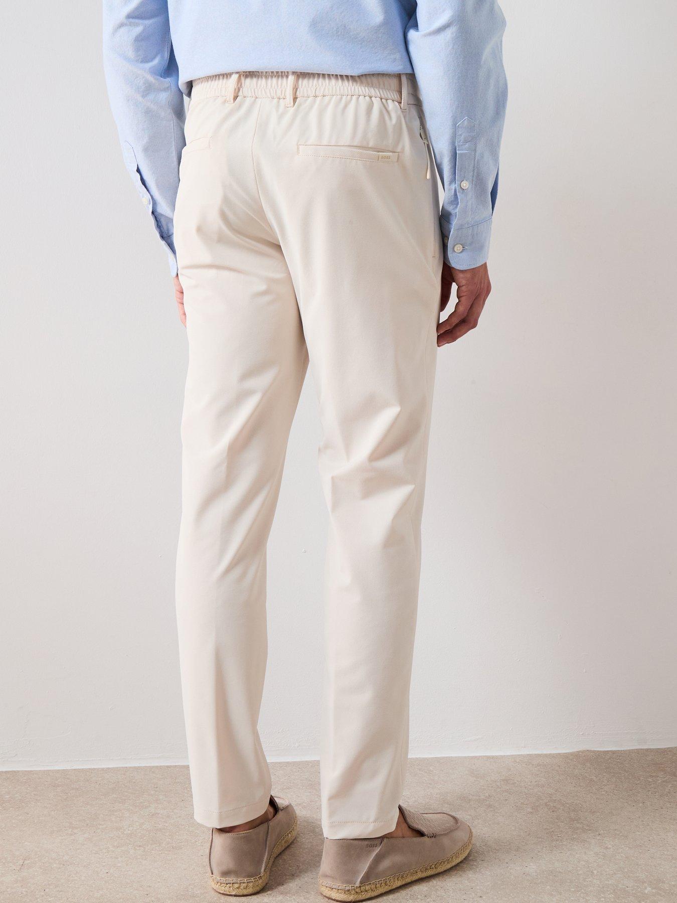 Image 2 of 5 of BOSS P-Genius Slim Fit Performance Tech Trousers - Cream