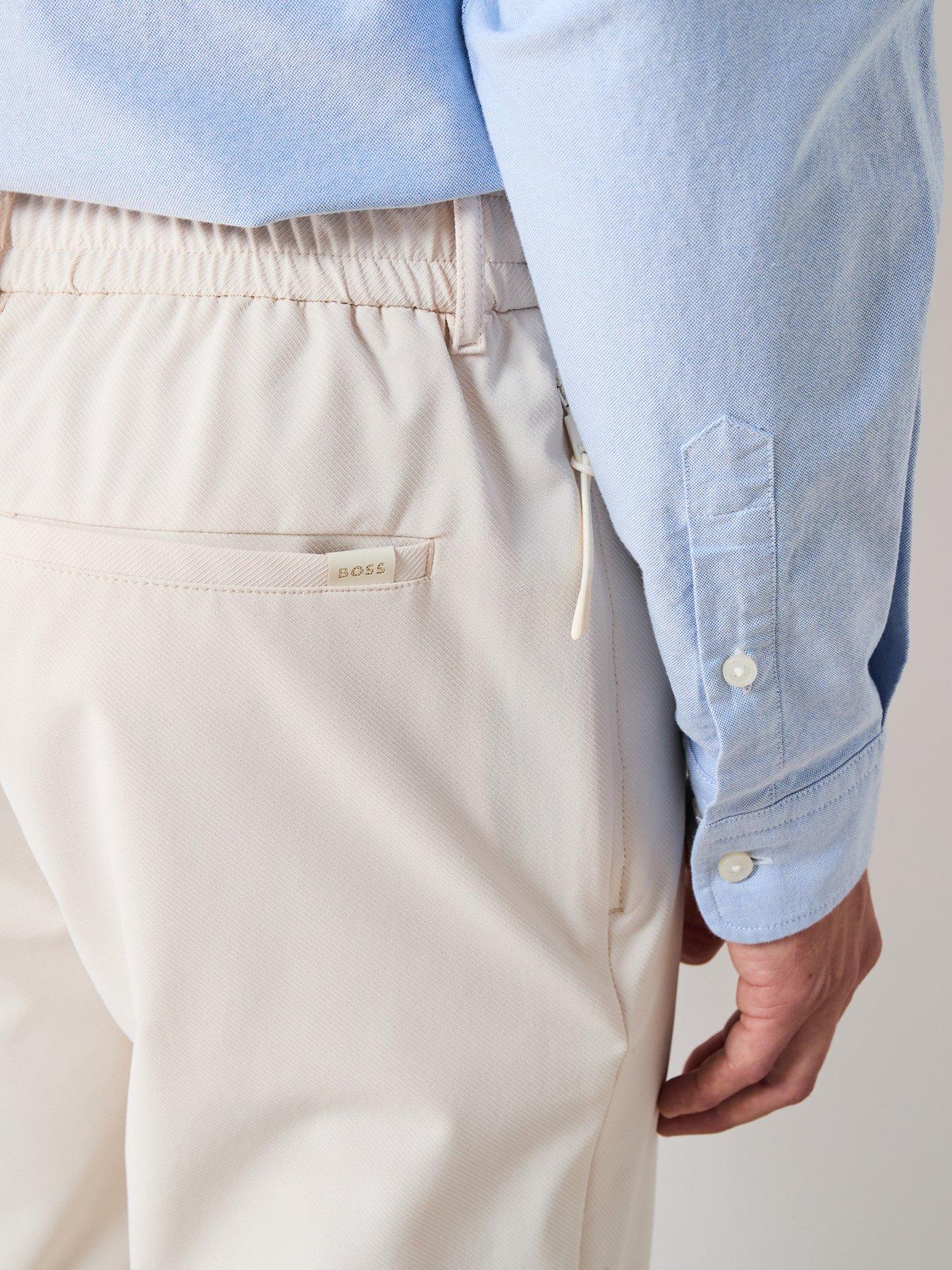 Image 4 of 5 of BOSS P-Genius Slim Fit Performance Tech Trousers - Cream