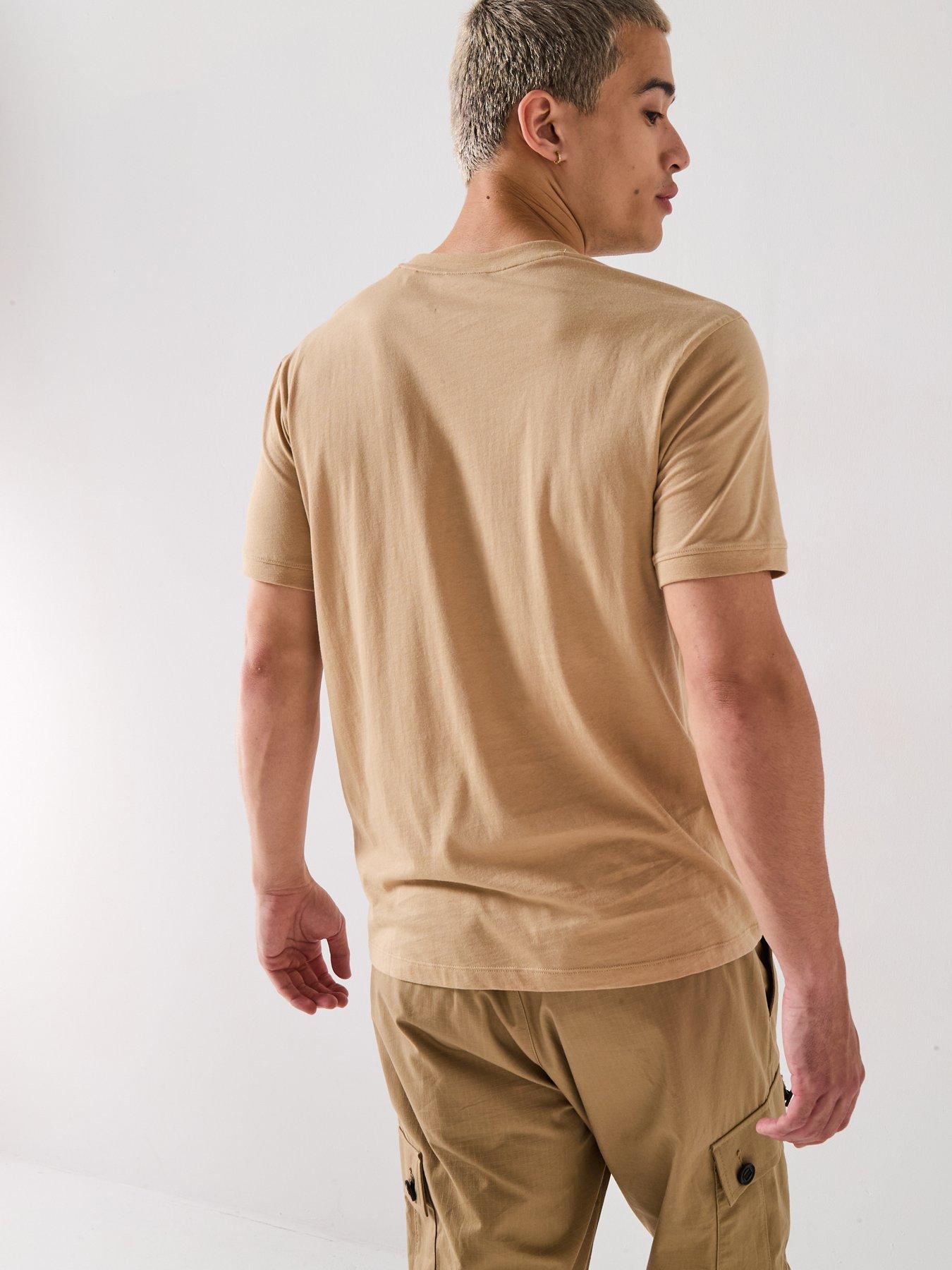 Image 2 of 5 of HUGO Diragolino212 Regular Fit Centre Patch Logo T-Shirt - Beige