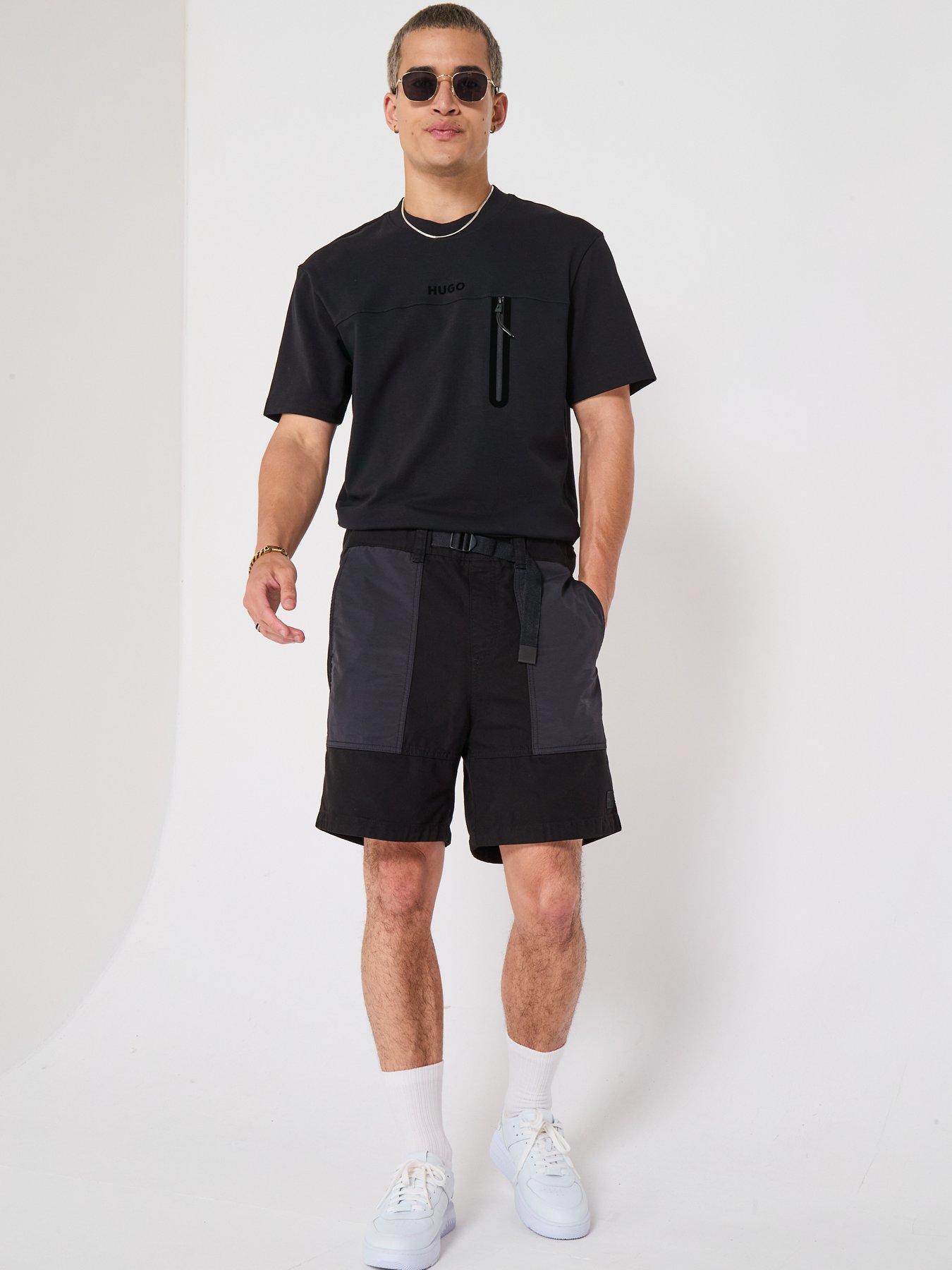 Image 6 of 6 of HUGO Relaxed Fit Dubi Tech T-Shirt - Black