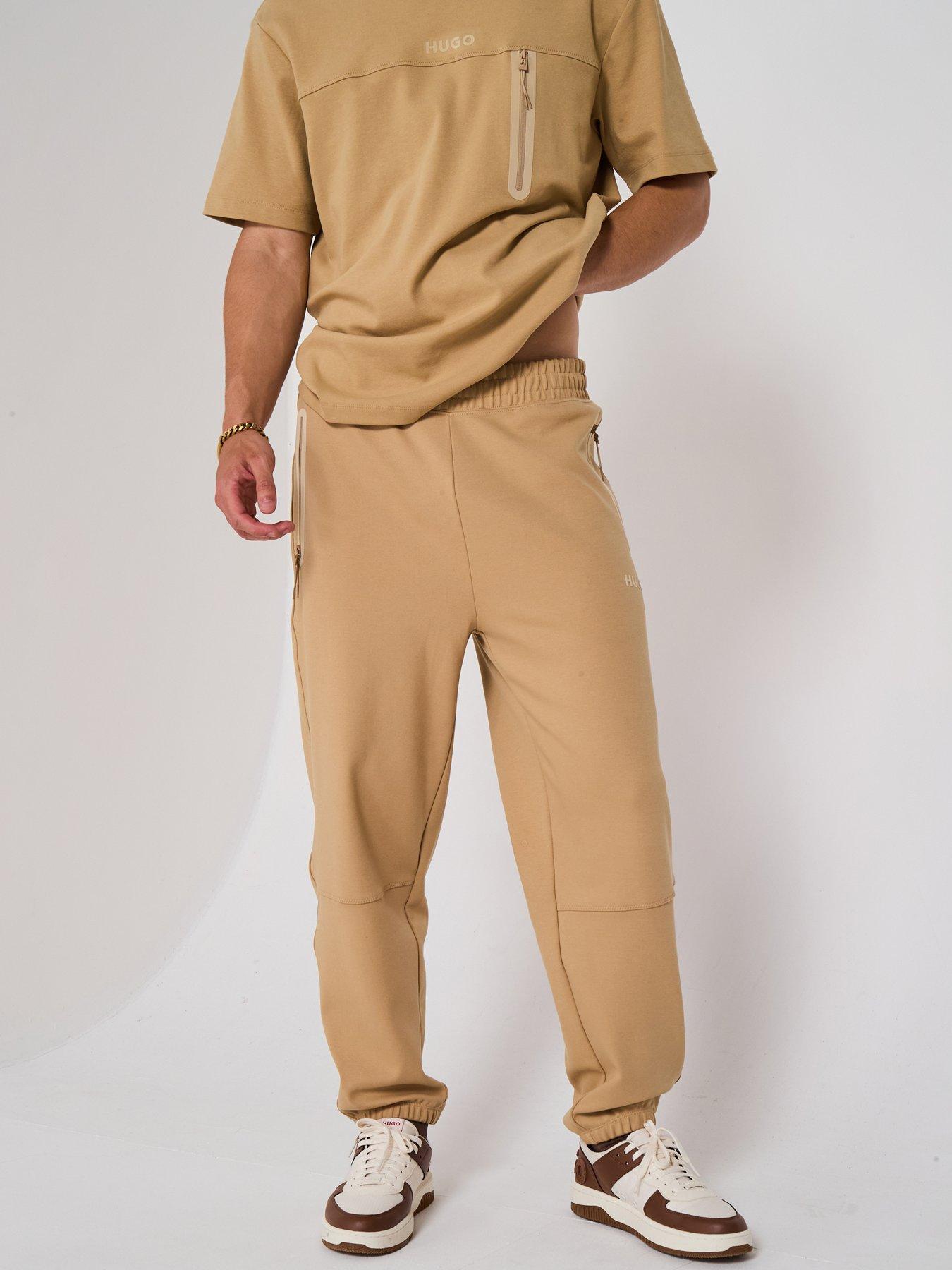 Image 1 of 6 of HUGO Relaxed Fit Dubrosi Tech Joggers - Beige