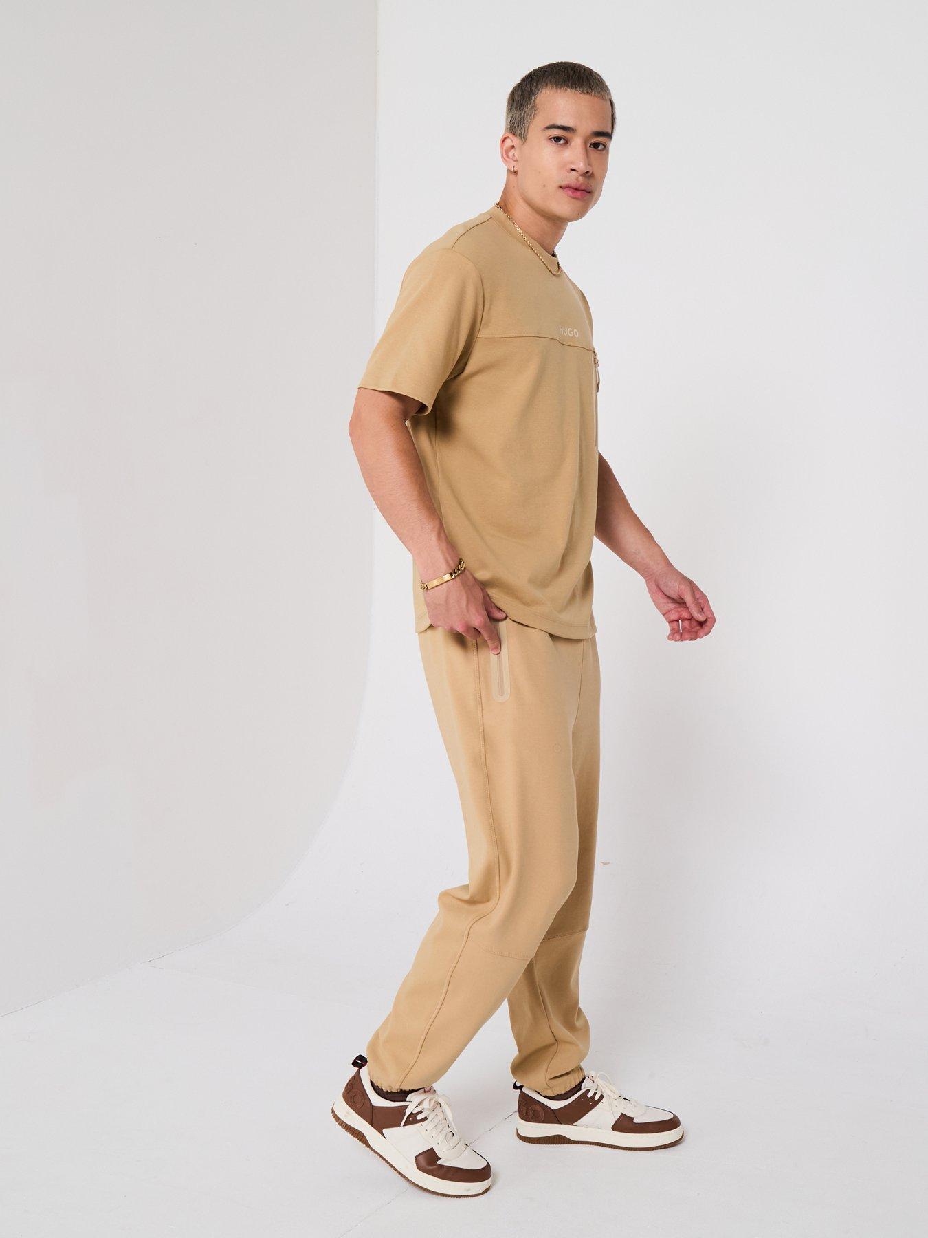 Image 5 of 6 of HUGO Relaxed Fit Dubrosi Tech Joggers - Beige