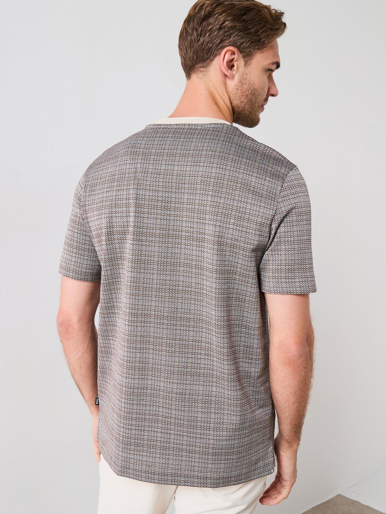boss-mercerised-grid-print-short-sleeve-t-shirt-multistillFront