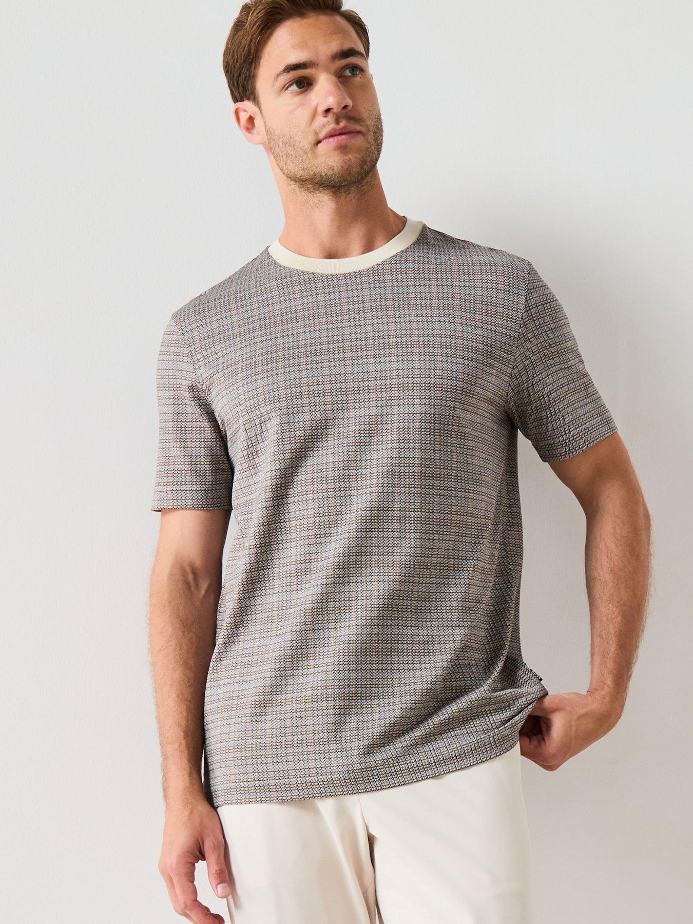 boss-mercerised-grid-print-short-sleeve-t-shirt-multioutfit