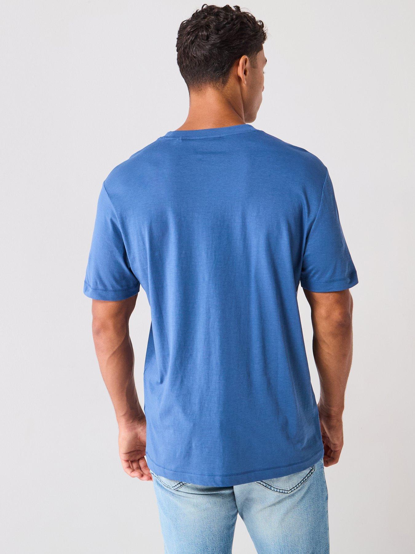 hugo-regular-fit-dusplit-logo-t-shirt-bluestillFront