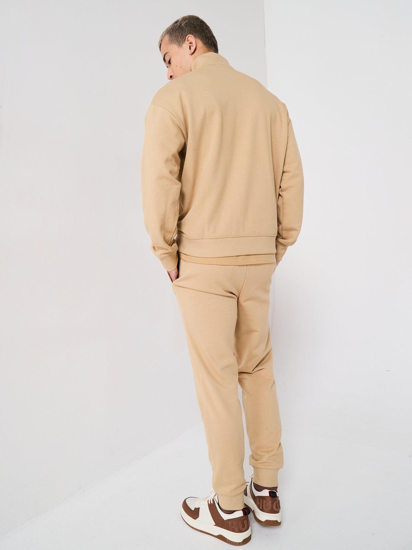 Image 2 of 6 of HUGO Durty244 Relaxed Fit 1/4 Zip Sweatshirt - Beige