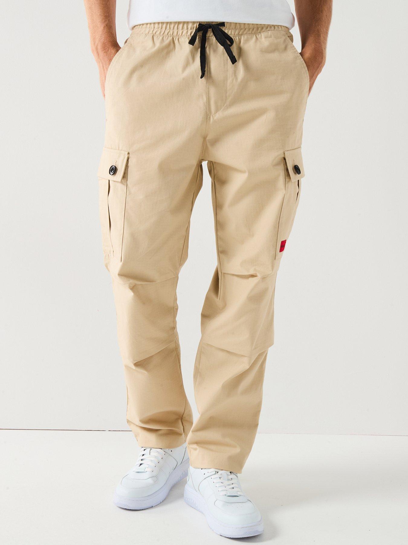 hugo-garlo233-regular-fit-drawstring-cargo-pants-beige