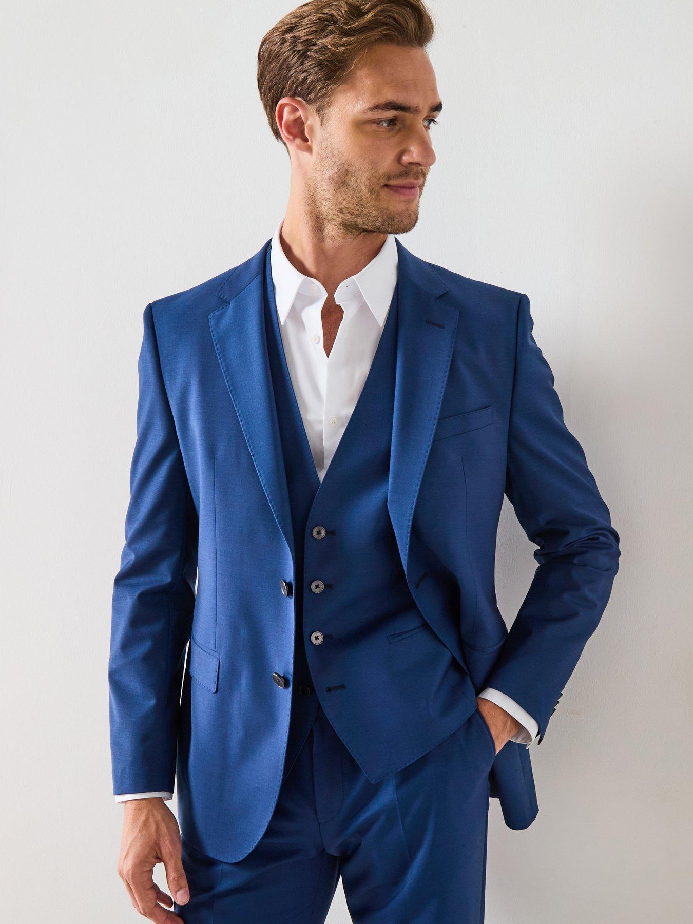 undefined H-Jasper Slim Fit Suit Jacket - Blue