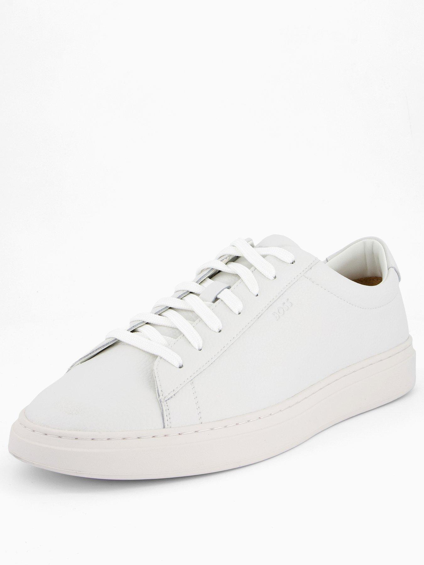 Image 2 of 7 of BOSS Kieran Tennis Leather Trainers - White