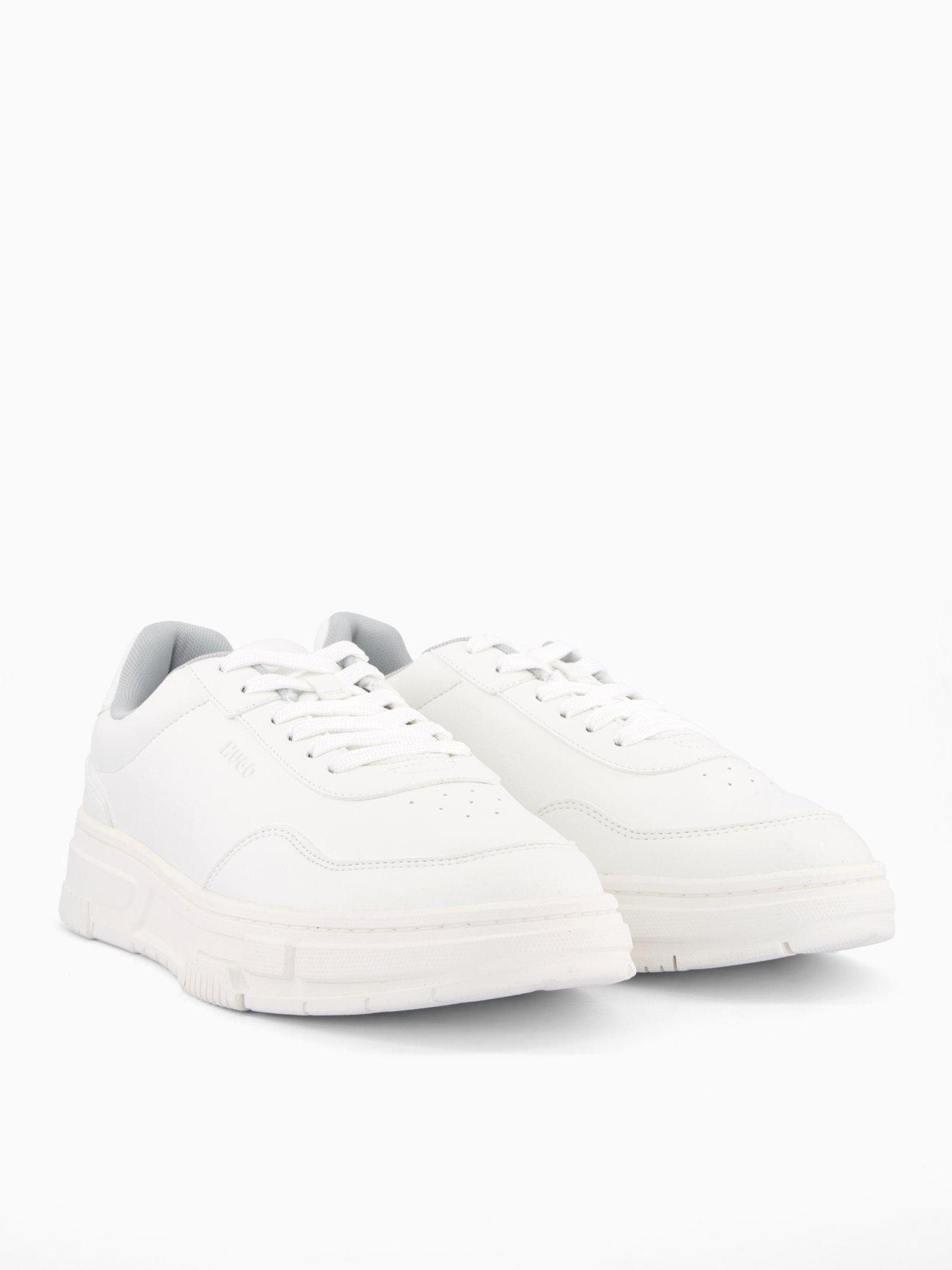 Image 6 of 7 of HUGO Yarrow Leather Tennis Trainers - White