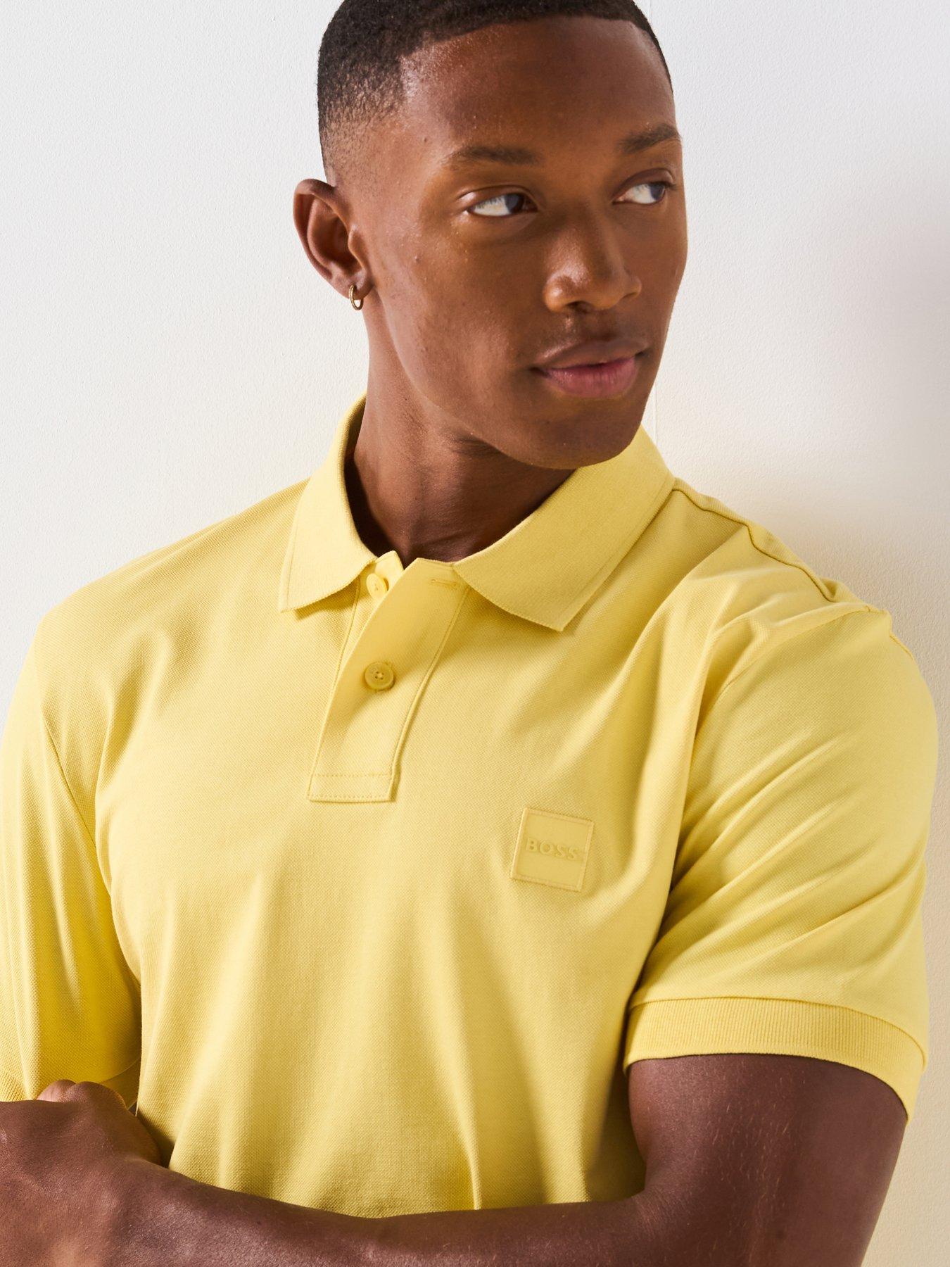 BOSS Passenger Slim Fit Tonal Patch Logo Polo Shirt - Yellow