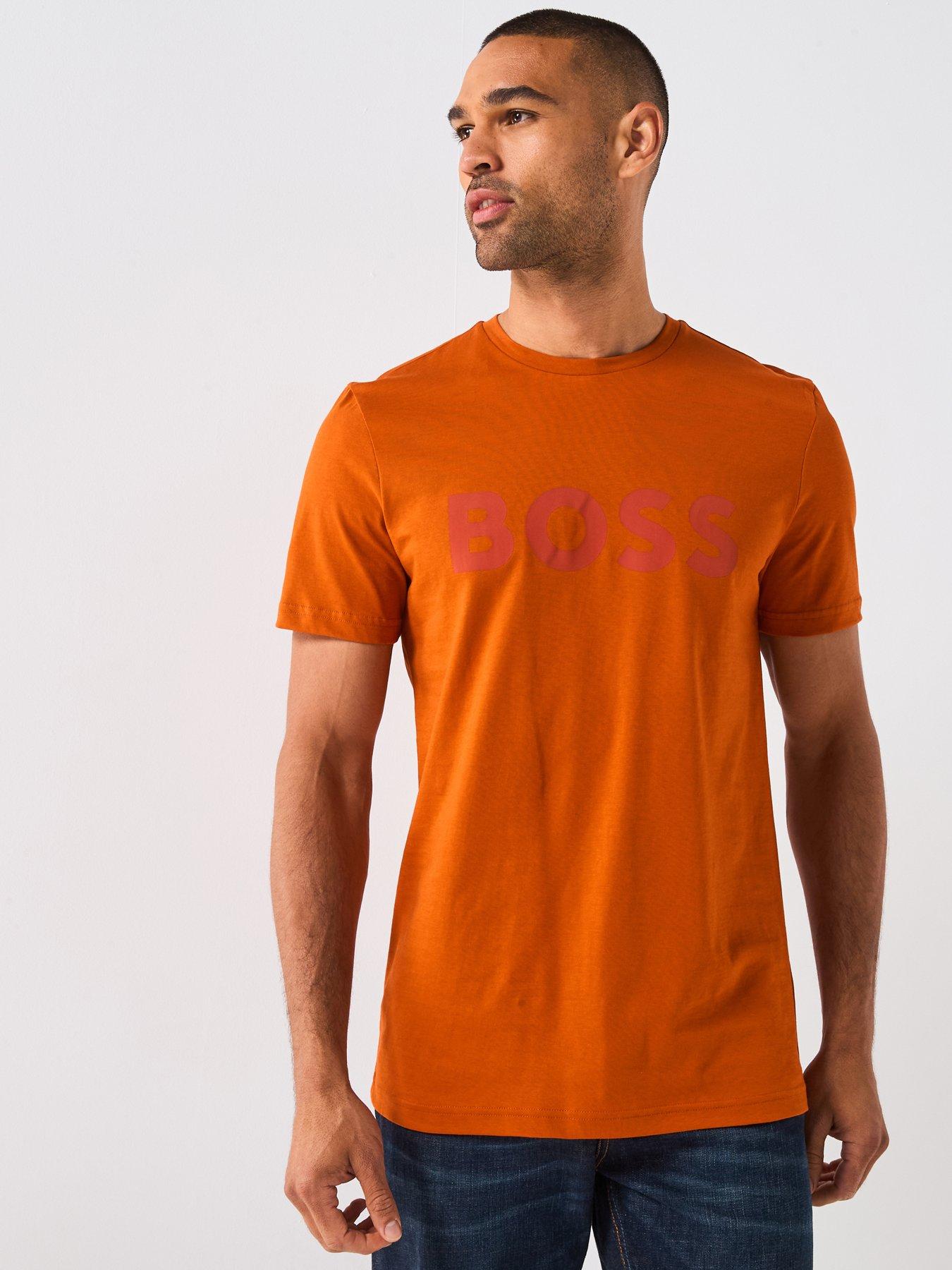 boss-thinking-1-regular-fit-large-logo-t-shirt-orange