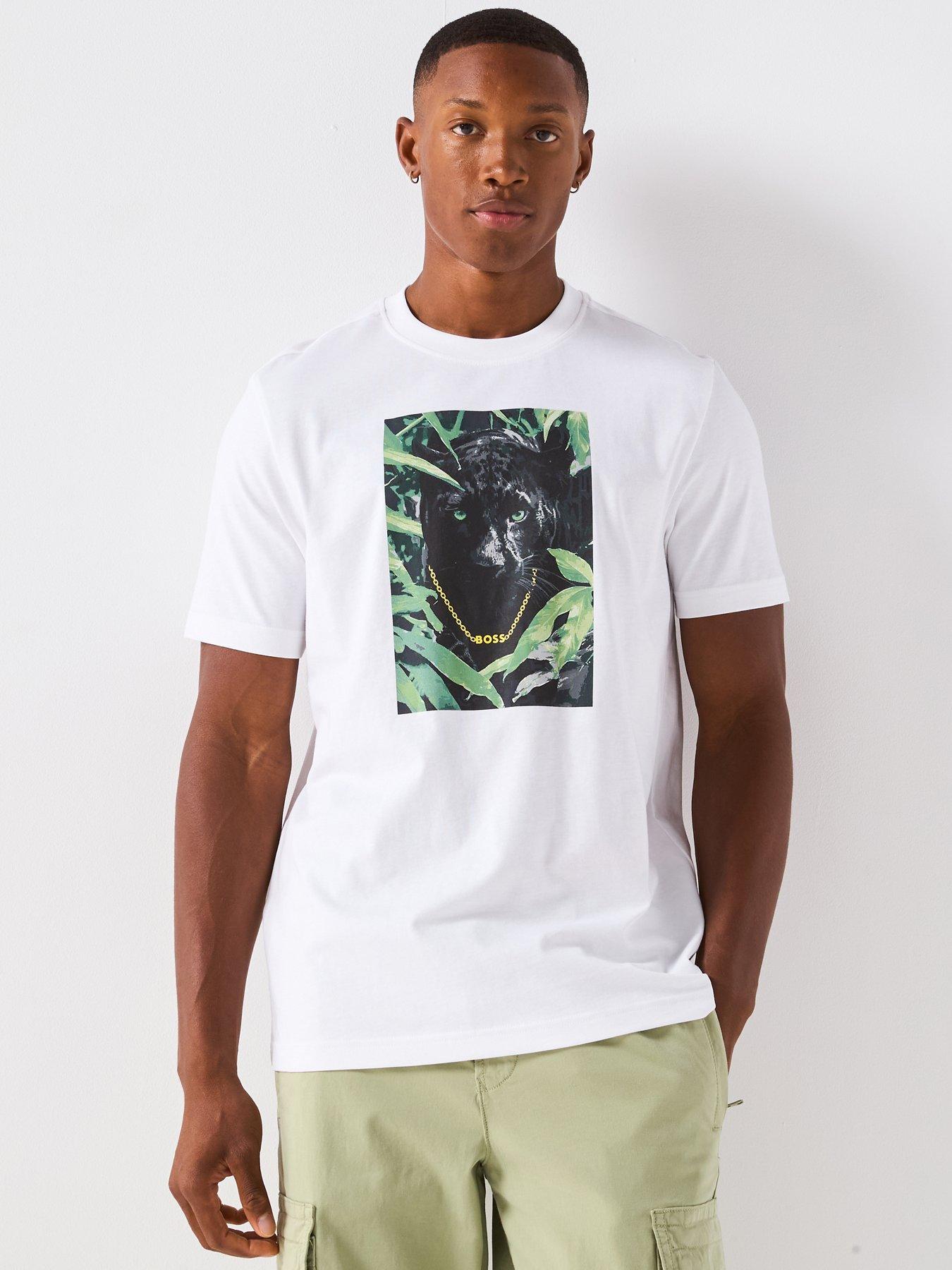 BOSS Animali Regular Fit Jaguar Graphic T-Shirt - White