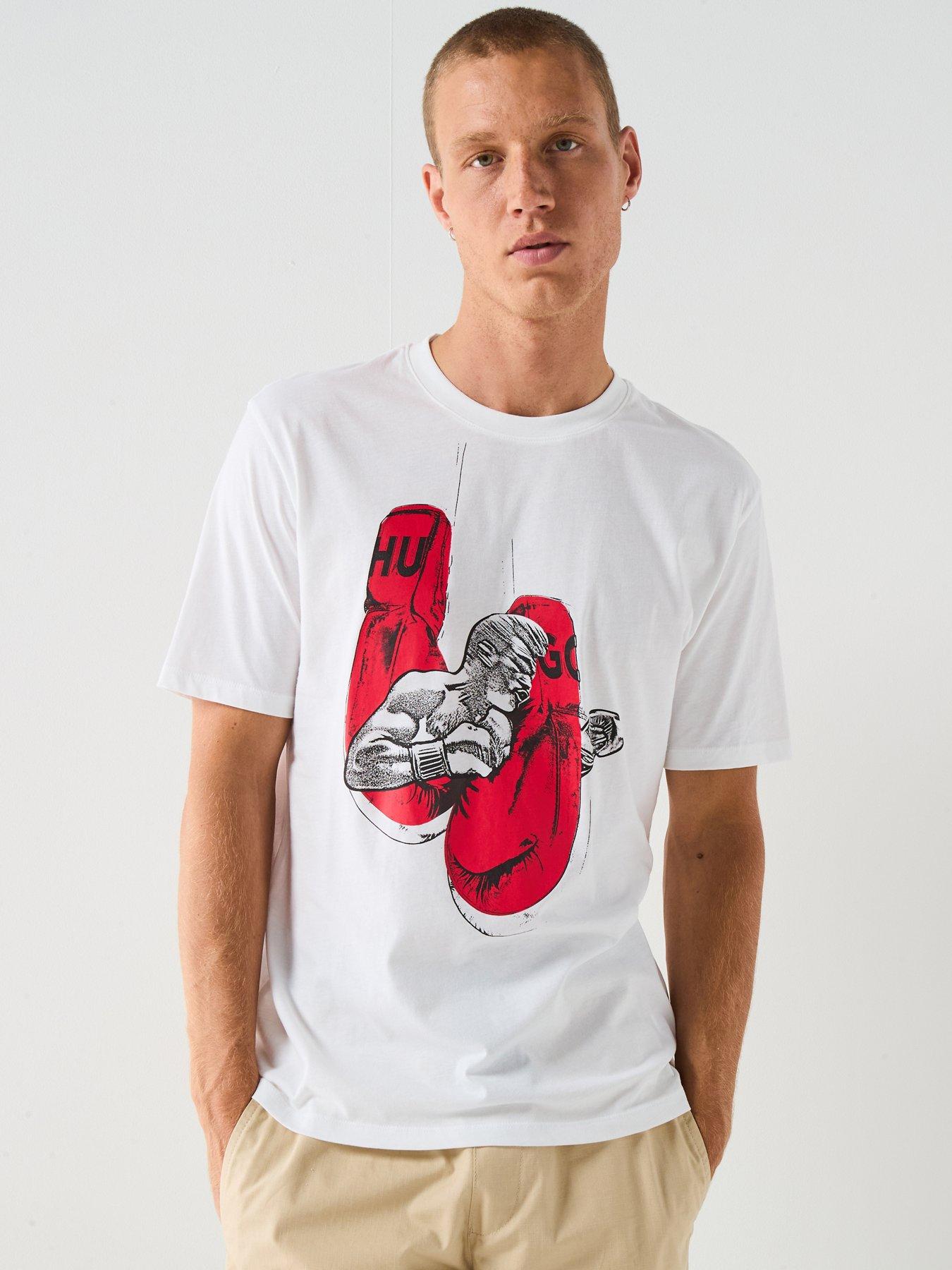 Image 1 of 6 of HUGO Regular Fit Diboxer T-shirt - White
