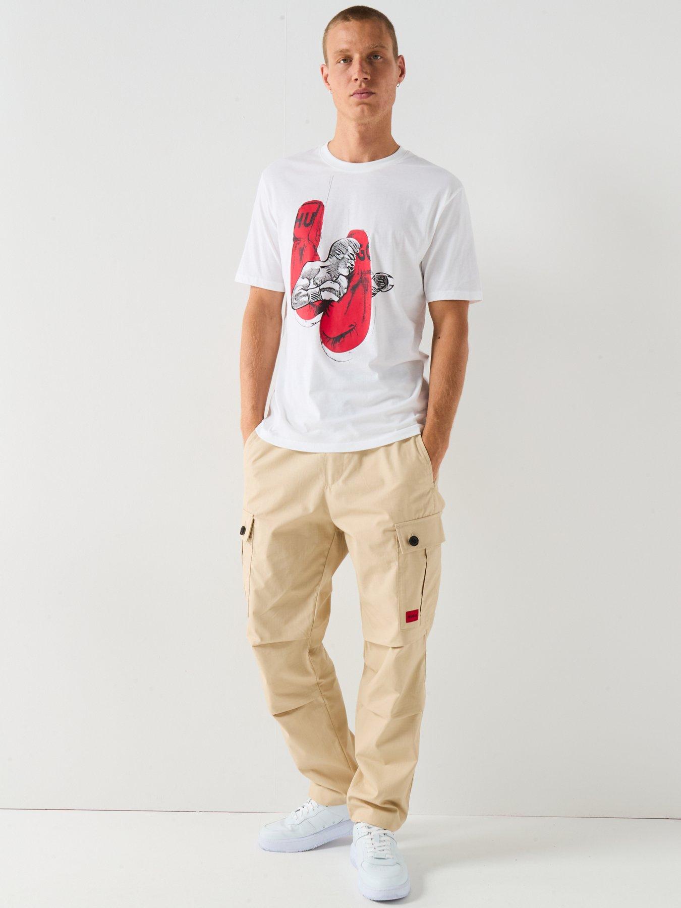 Image 3 of 6 of HUGO Regular Fit Diboxer T-shirt - White
