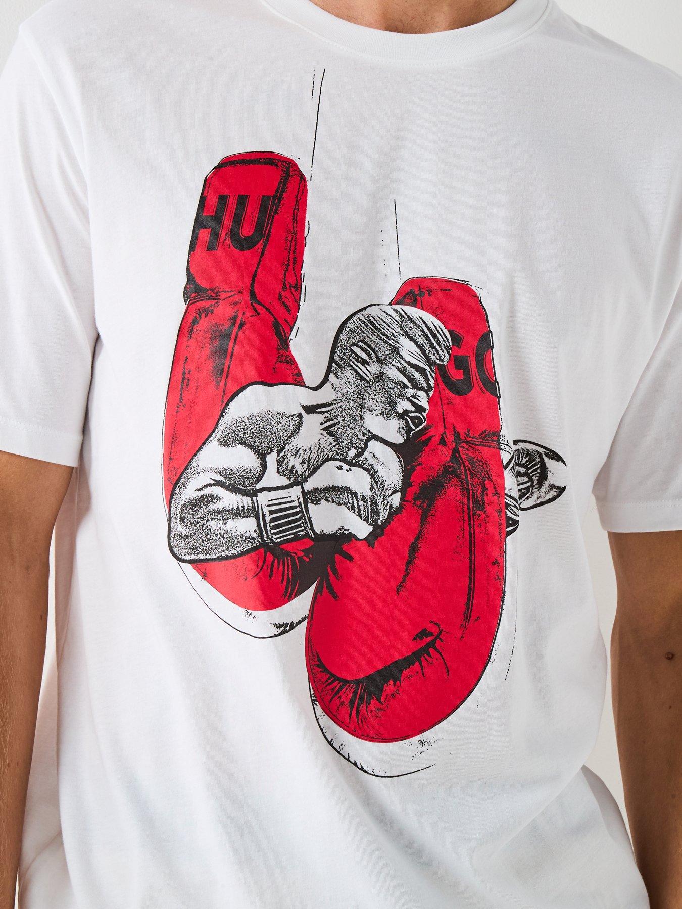 Image 4 of 6 of HUGO Regular Fit Diboxer T-shirt - White