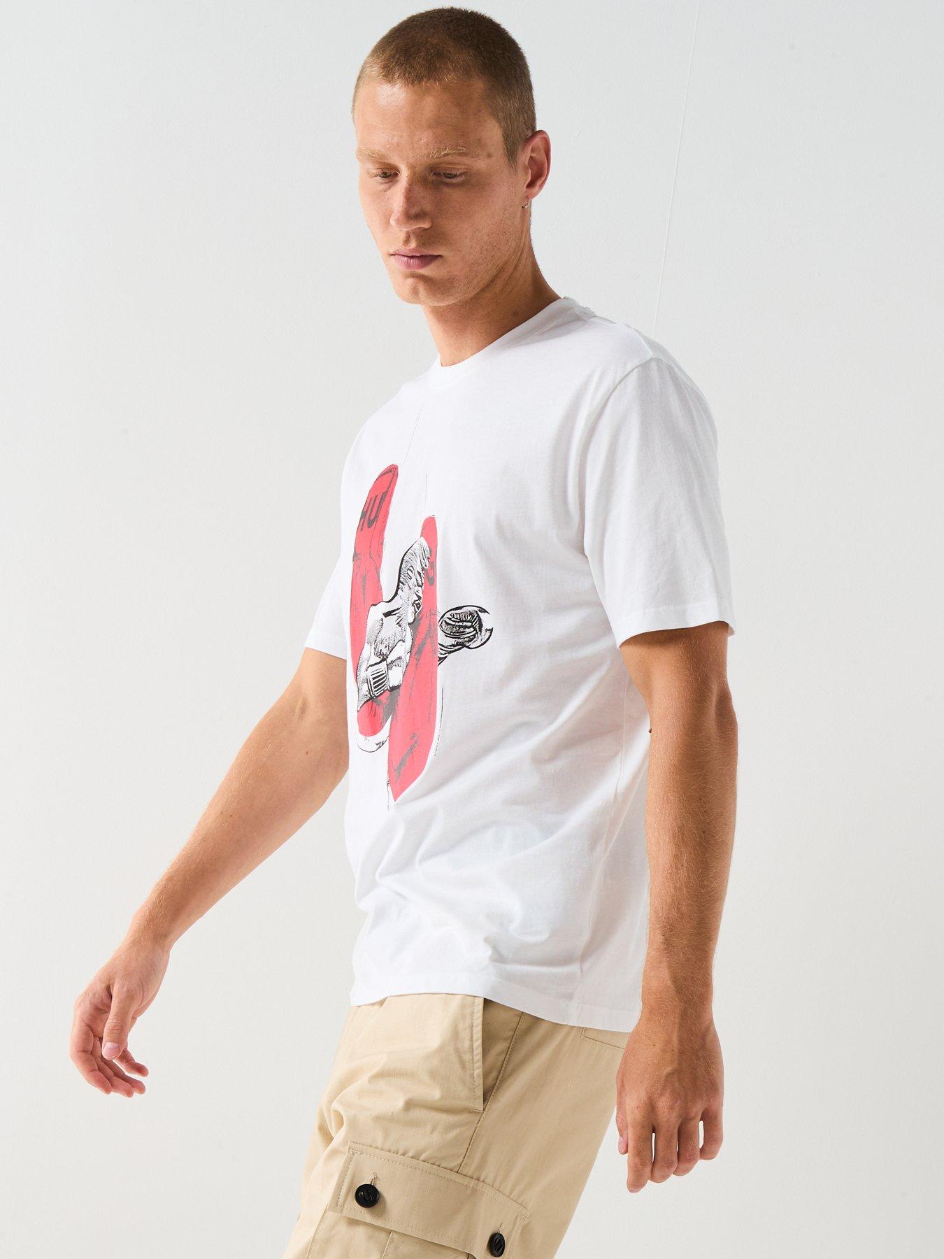 Image 6 of 6 of HUGO Regular Fit Diboxer T-shirt - White