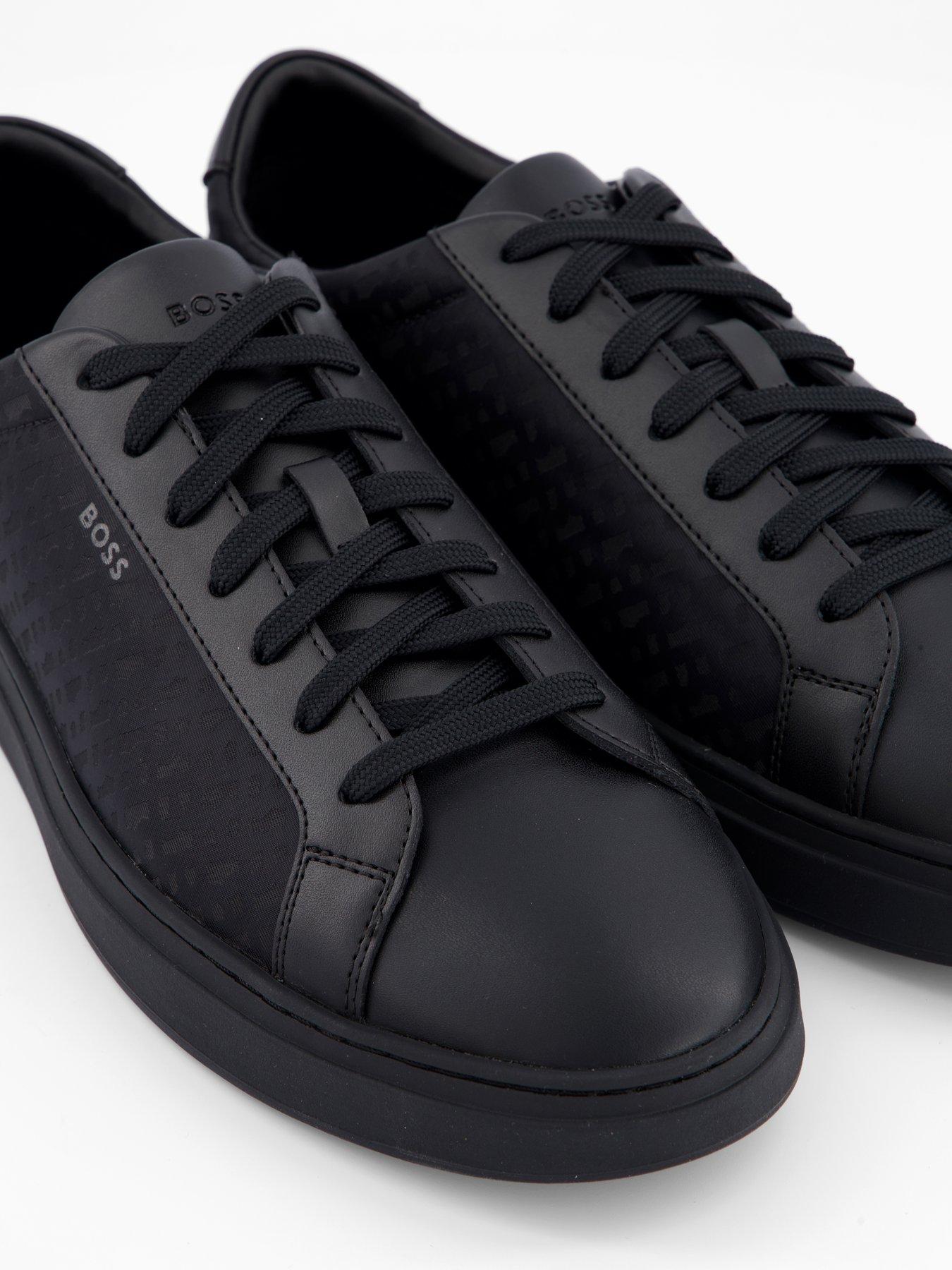 Image 5 of 7 of BOSS Kieran Monogram Tennis Trainers - Black